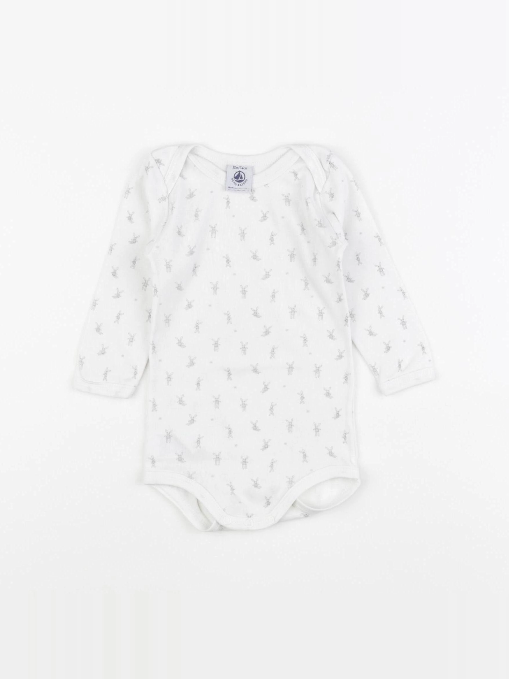 Petit Bateau - body blanc - 12 mois