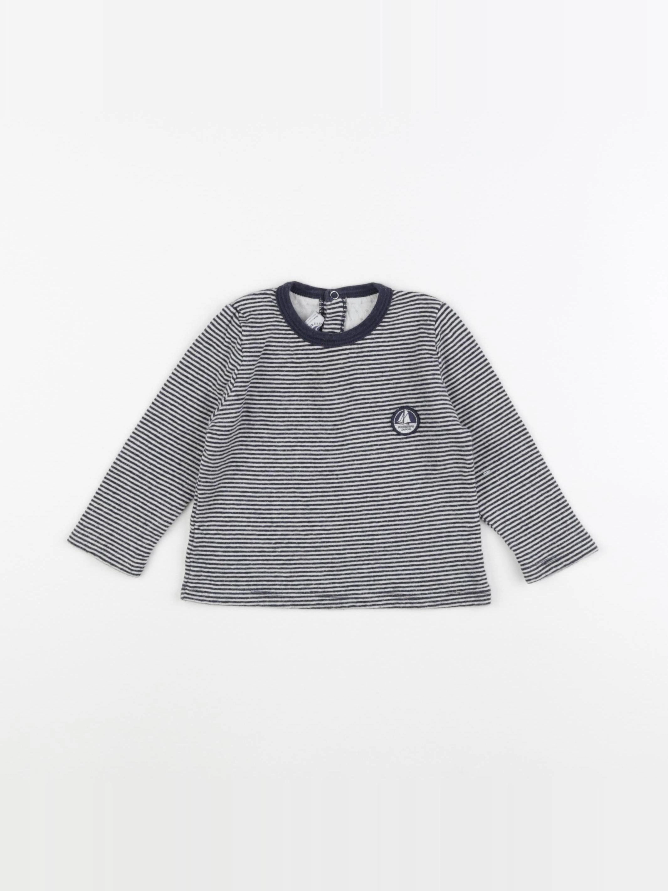 Petit Bateau - tee-shirt bleu, blanc - 18 mois
