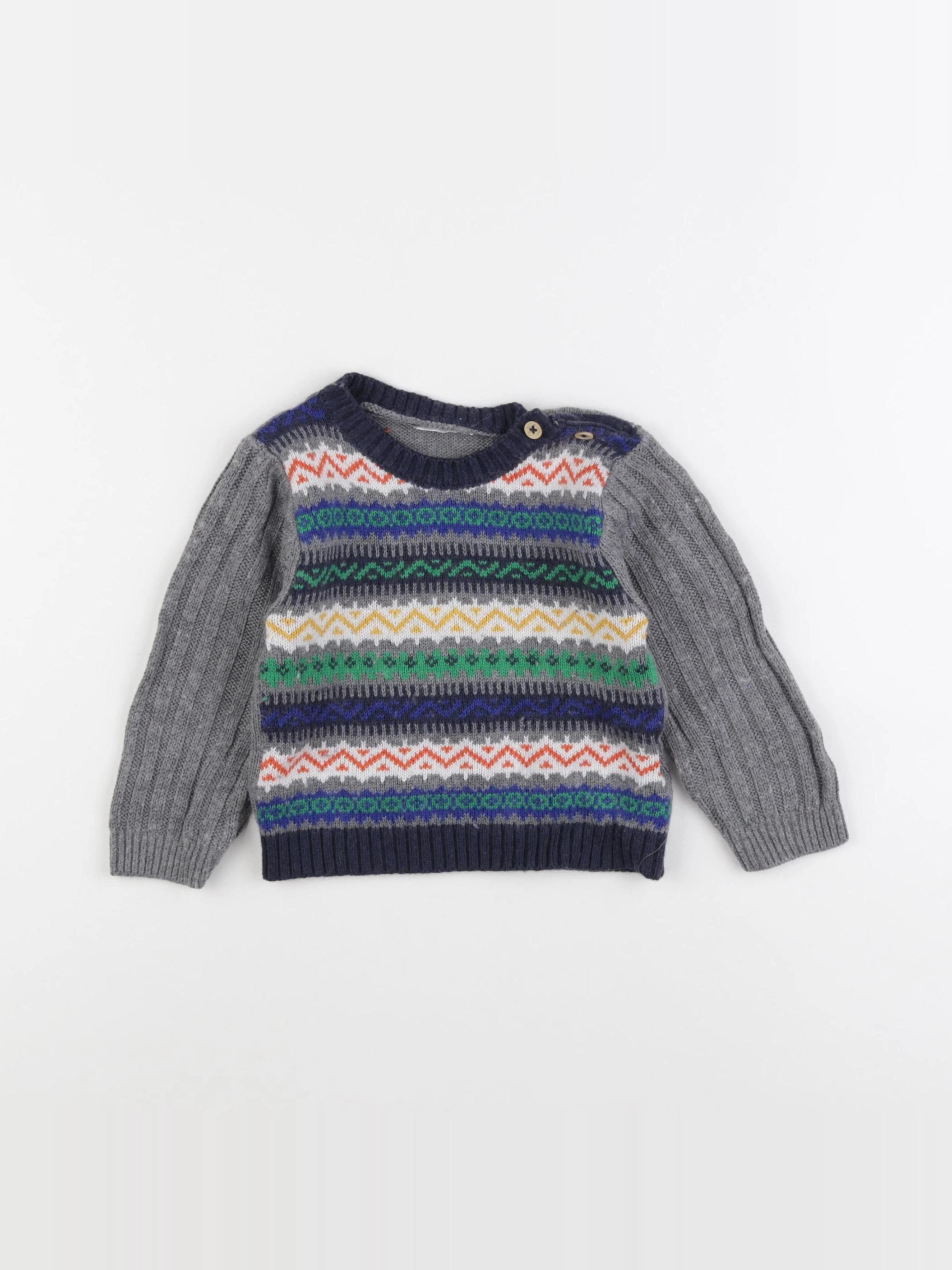 Boutchou - pull multicolore - 12 mois