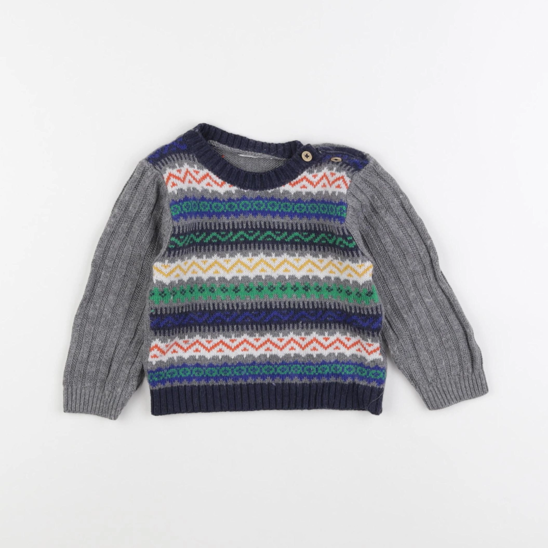 Boutchou - pull multicolore - 12 mois