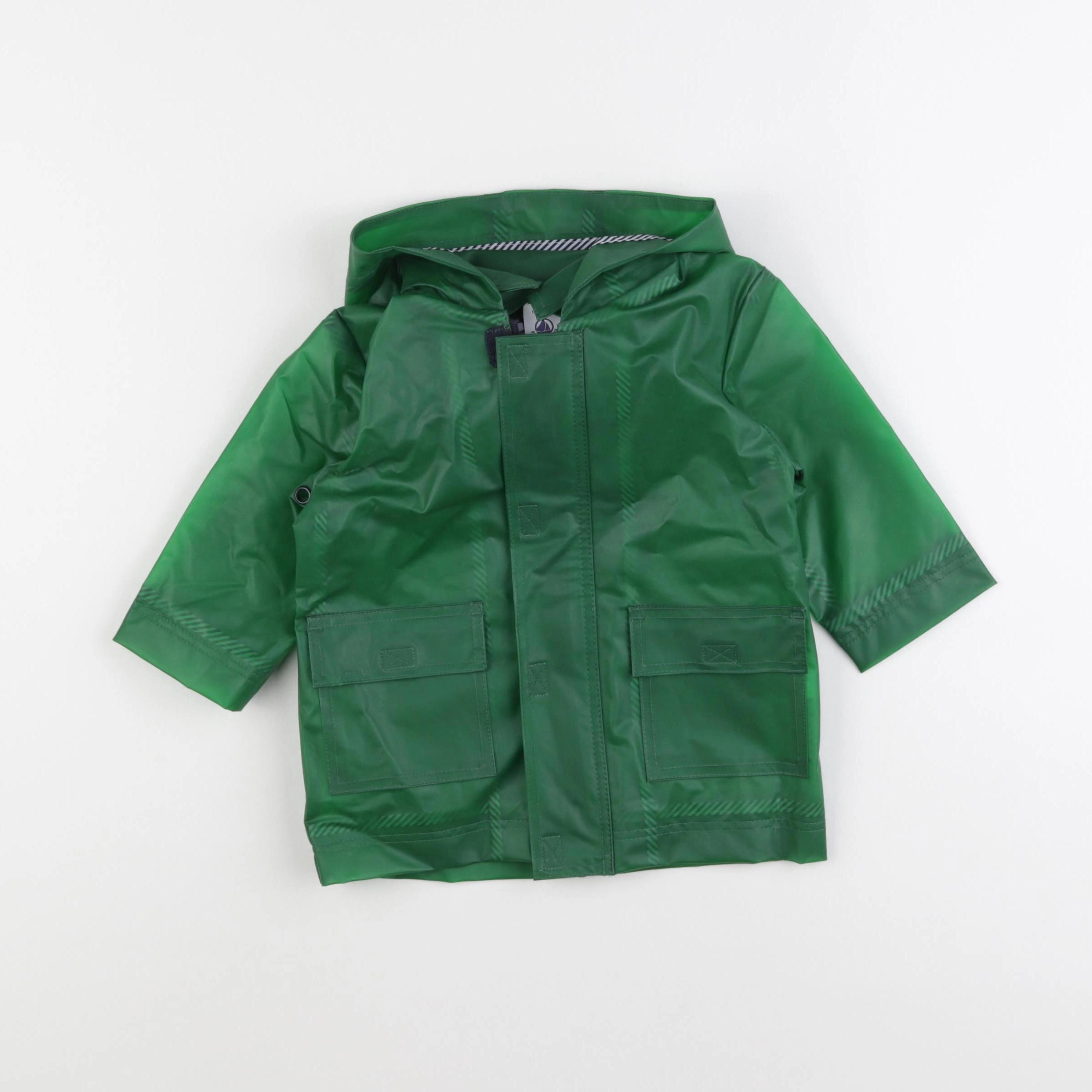 Petit Bateau - imperméable vert - 12 mois