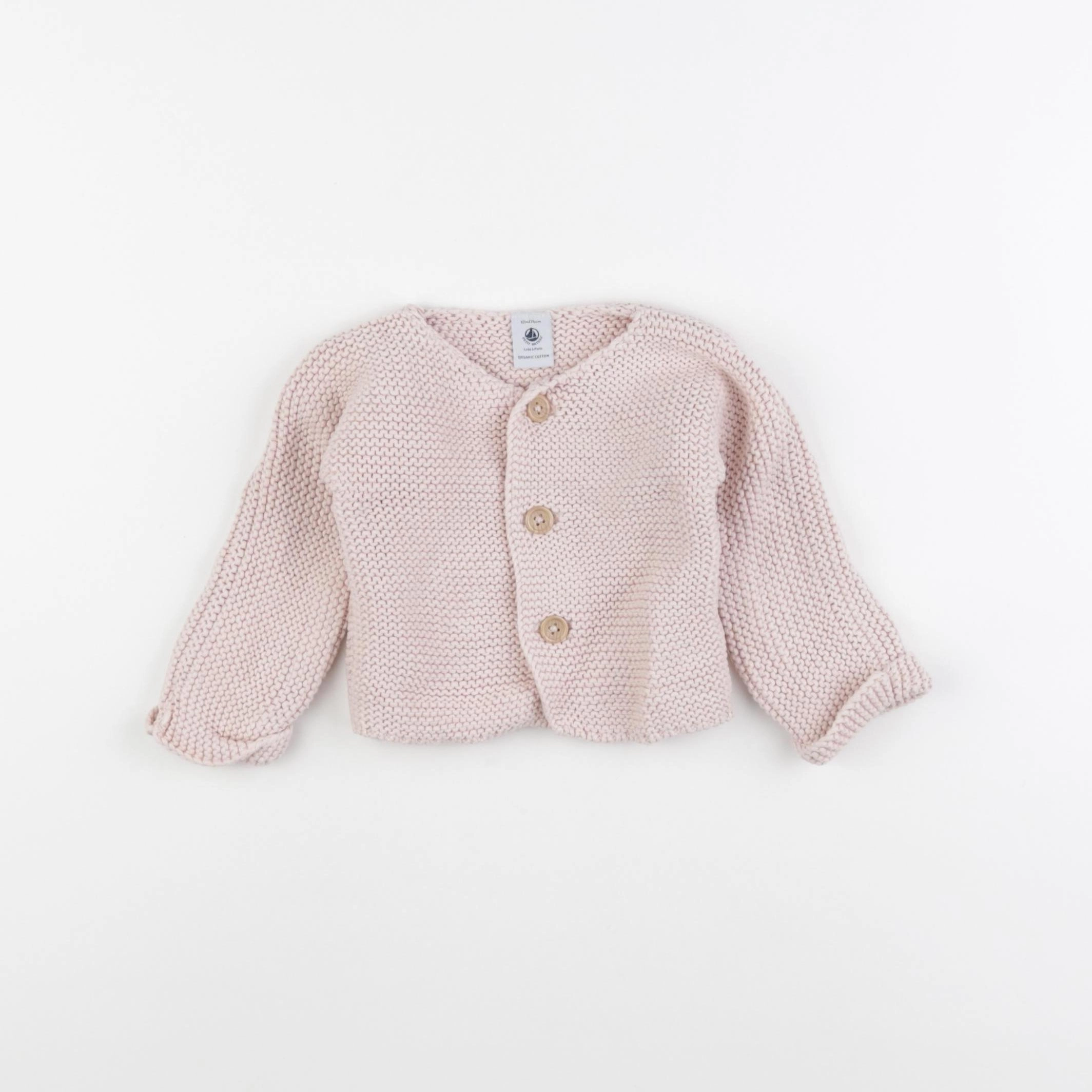 Petit Bateau - gilet rose - 12 mois