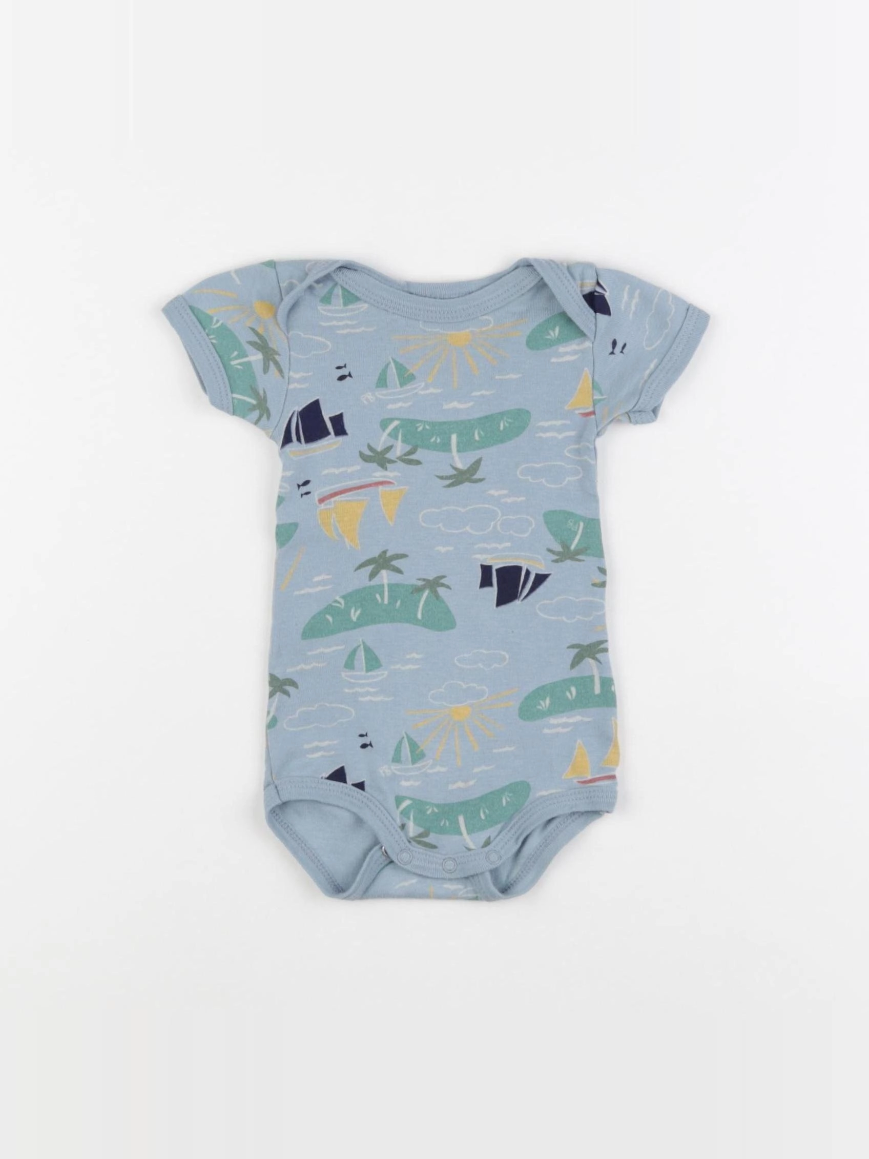 Petit Bateau - body bleu - 3 mois