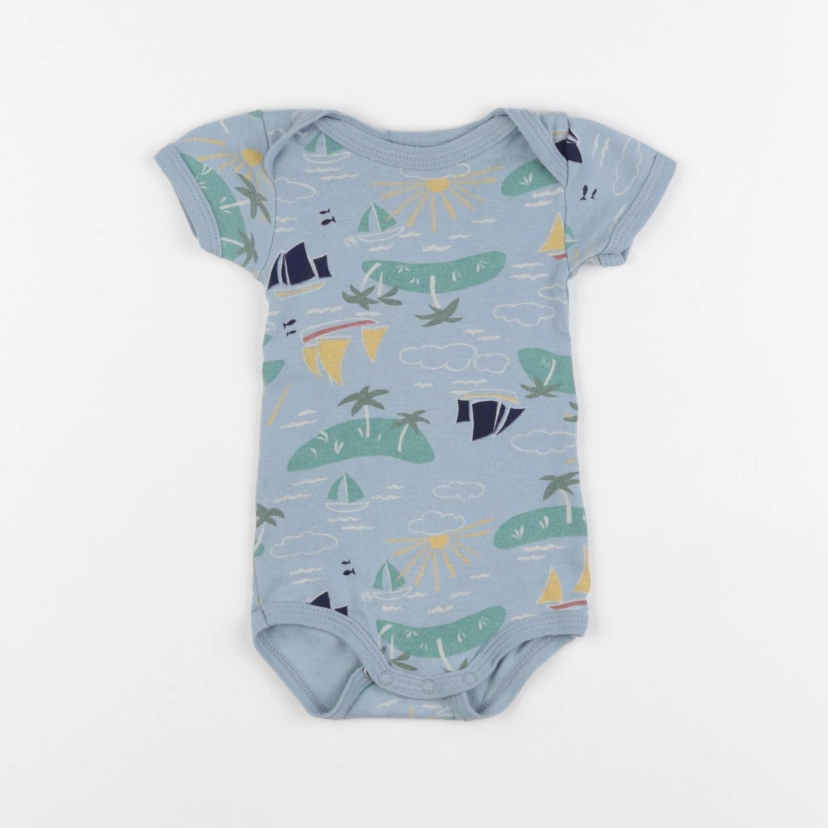 Petit Bateau - body bleu - 3 mois