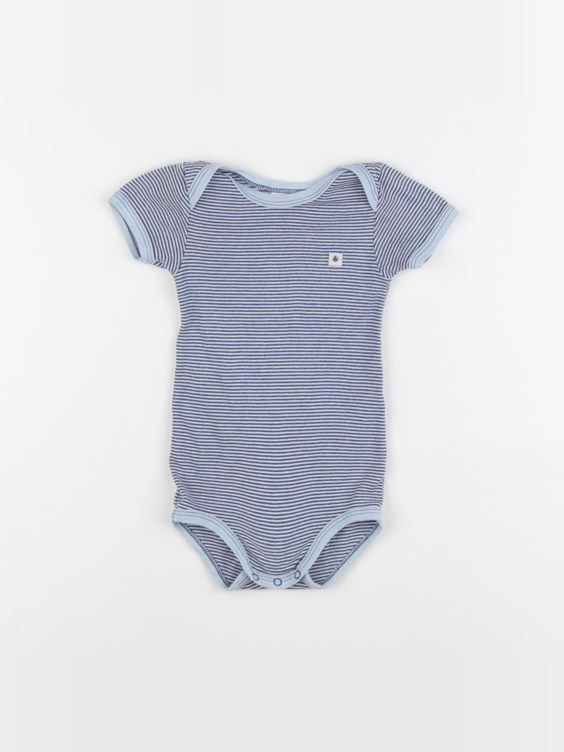 Petit Bateau - body bleu - 12 mois