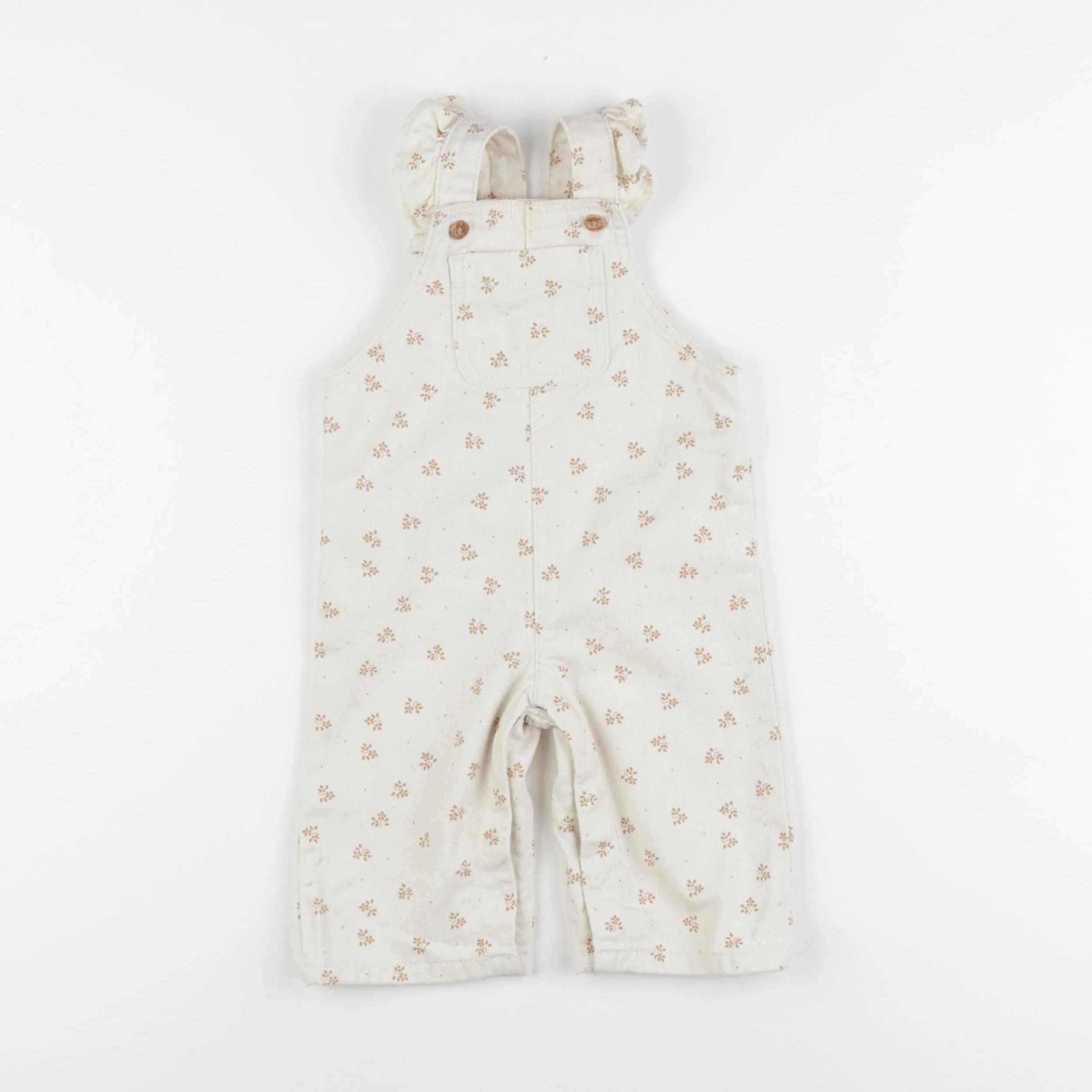 Vertbaudet - salopette beige - 9 mois