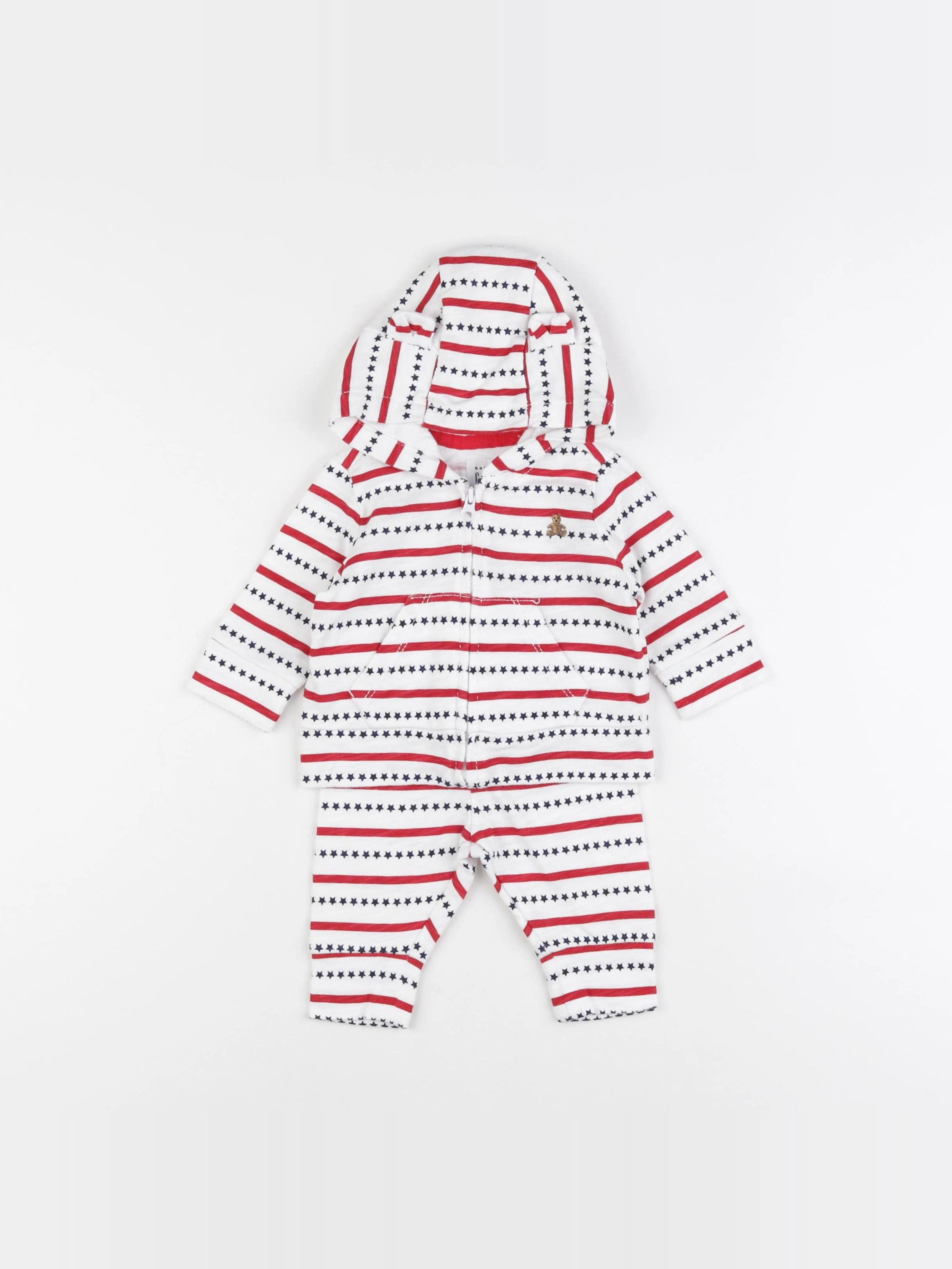 GAP - ensemble blanc, rouge - 0/3 mois