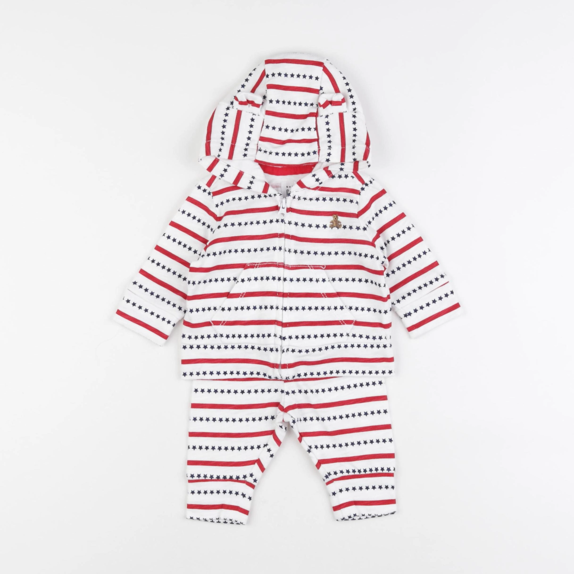 GAP - ensemble blanc, rouge - 0/3 mois