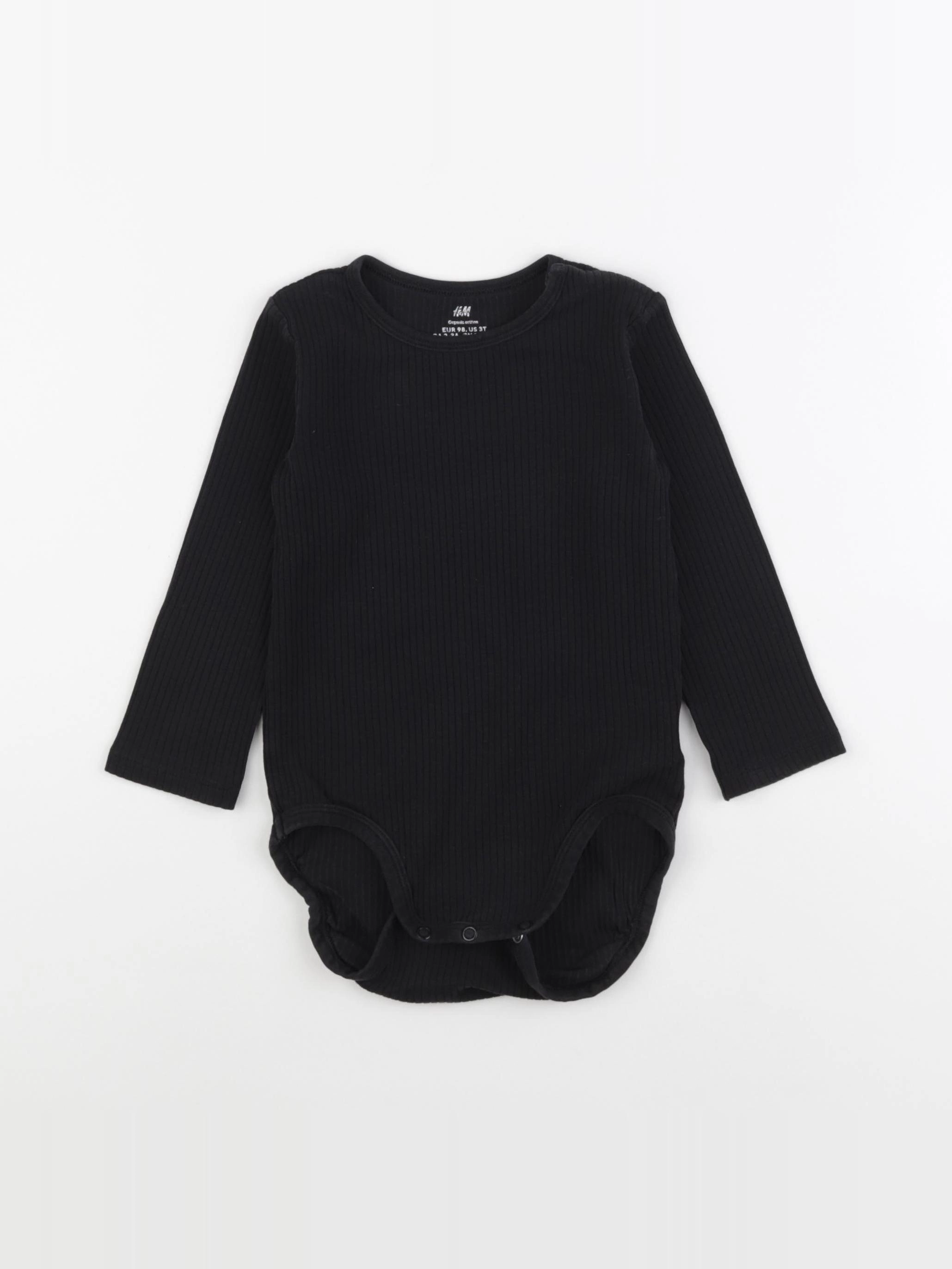 H&M - body noir - 2/3 ans