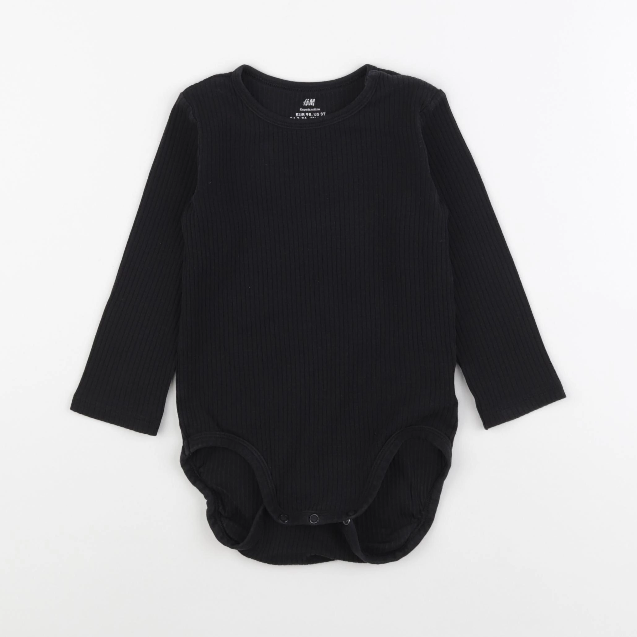 H&M - body noir - 2/3 ans