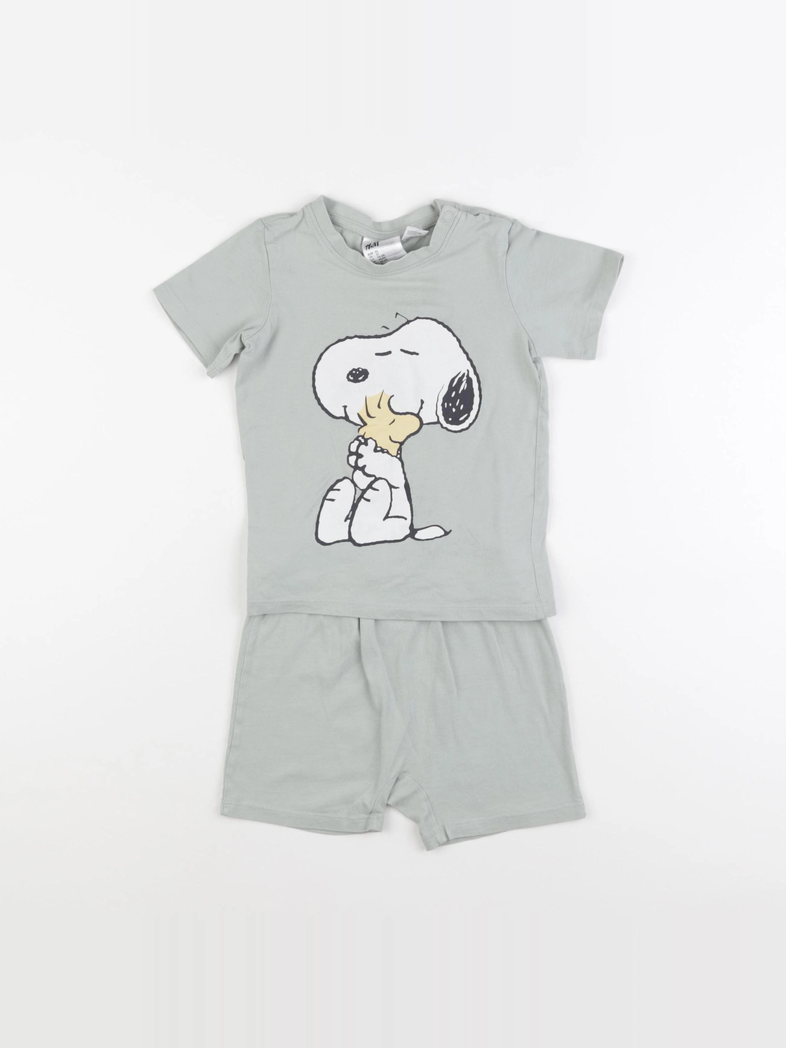 H&M - pyjama coton vert - 18/24 mois