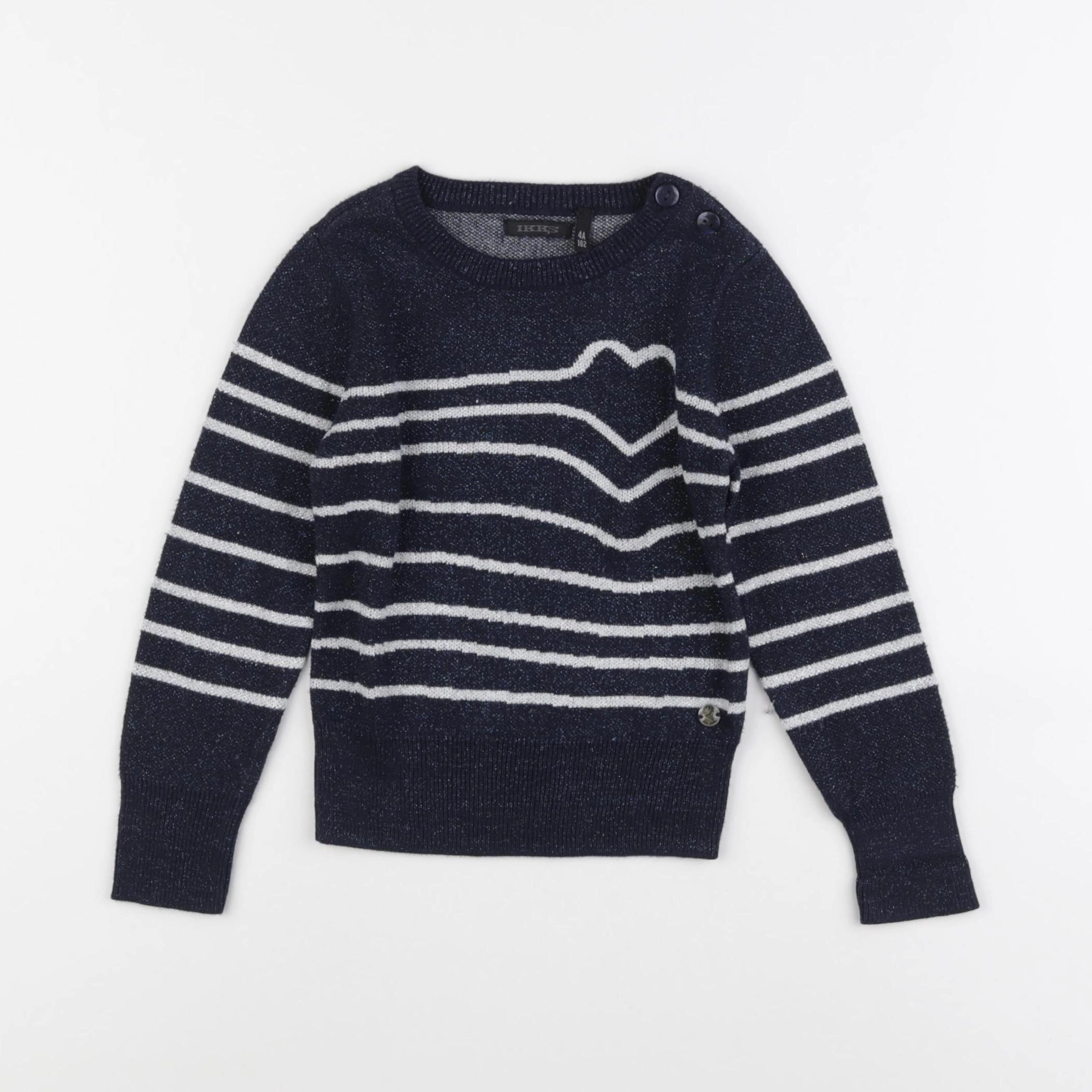 IKKS - pull bleu, argent - 4 ans