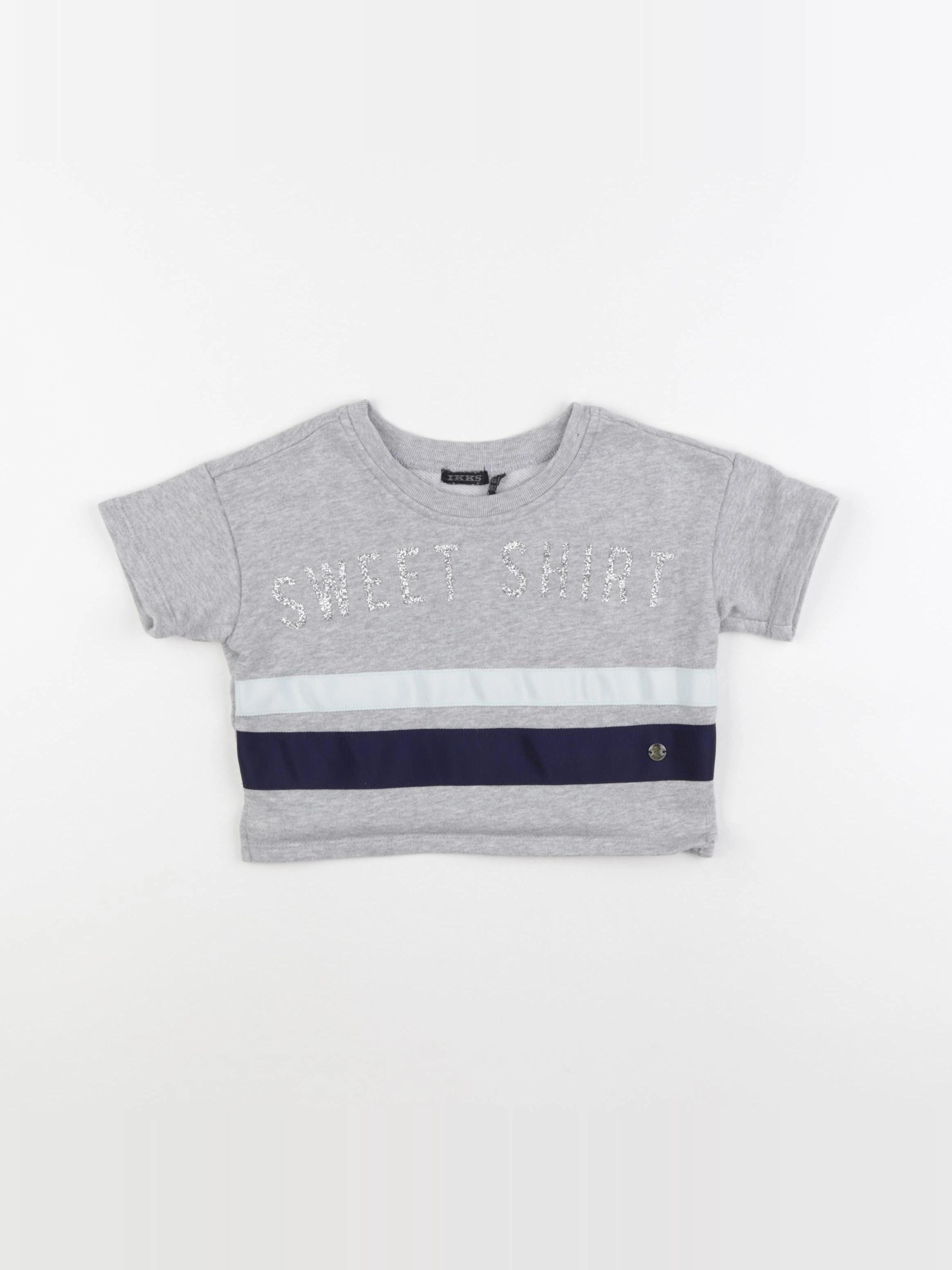 IKKS - sweat court gris - 4 ans