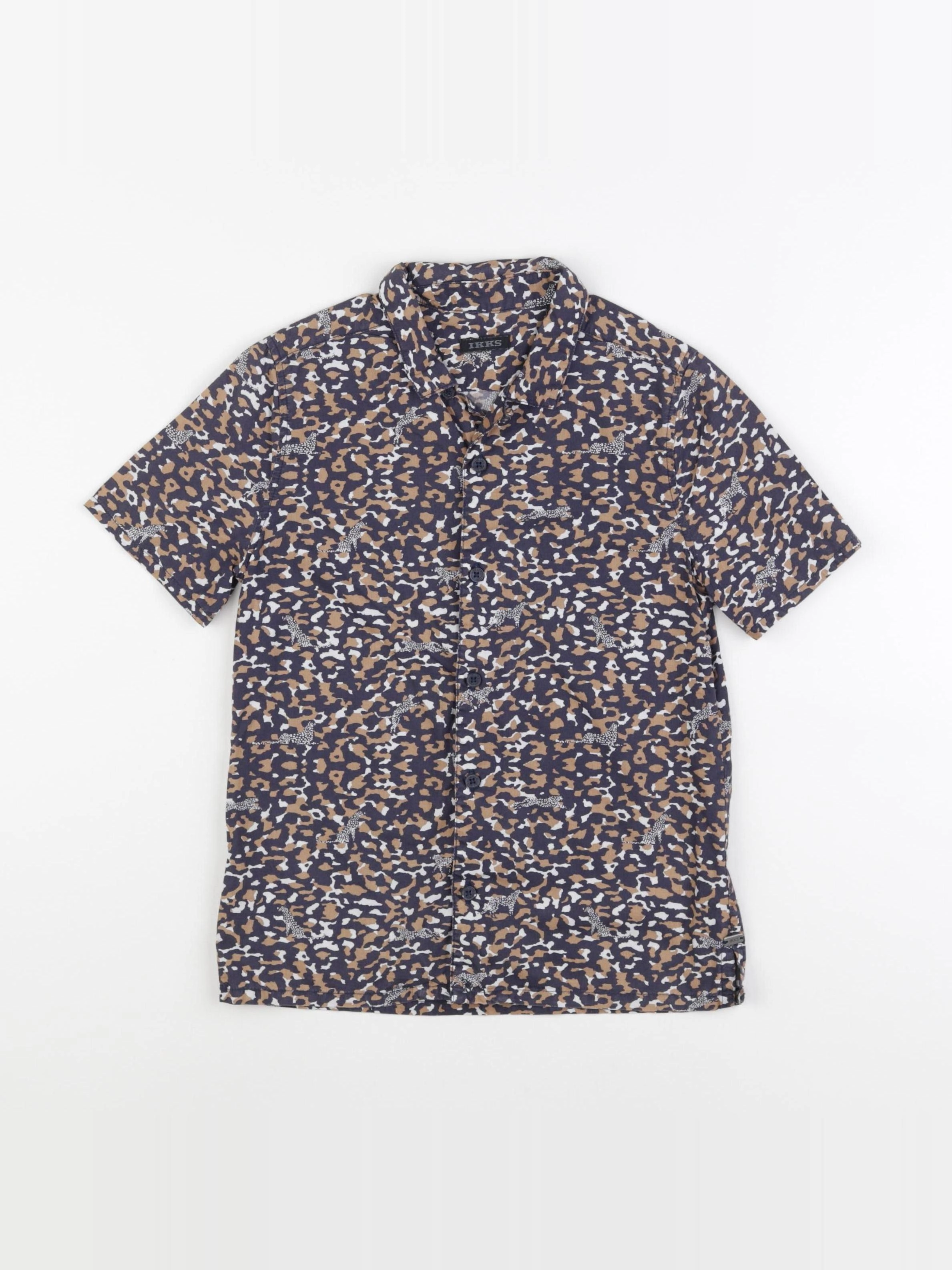 IKKS - chemise bleu, marron - 8 ans