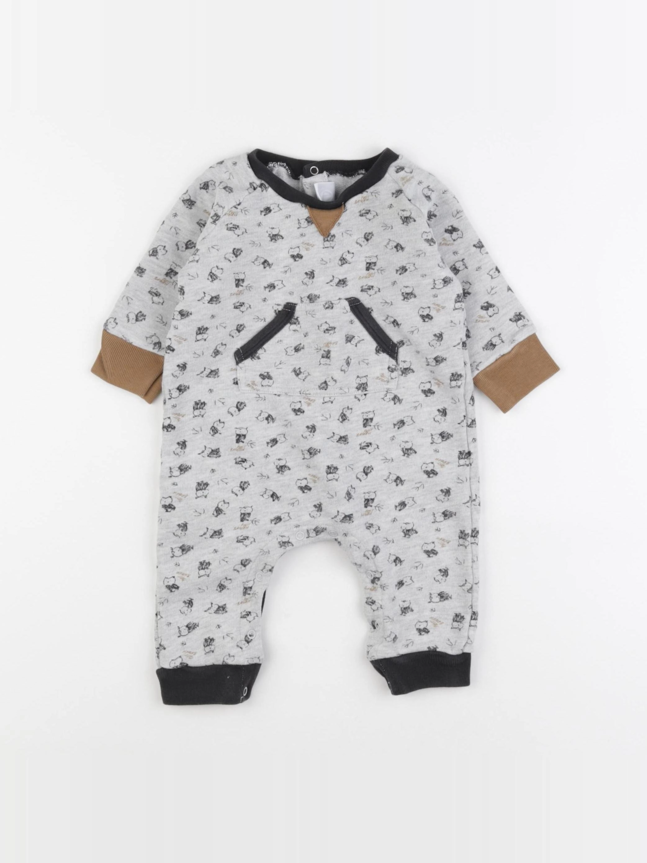 Petit Bateau - combinaison gris - 6 mois