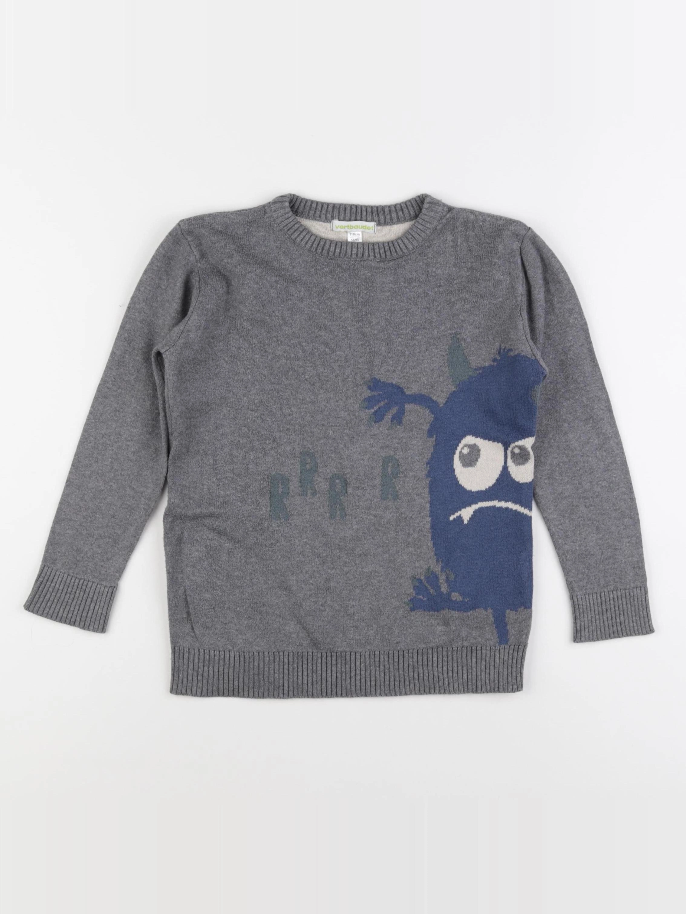 Vertbaudet - pull gris - 5 ans