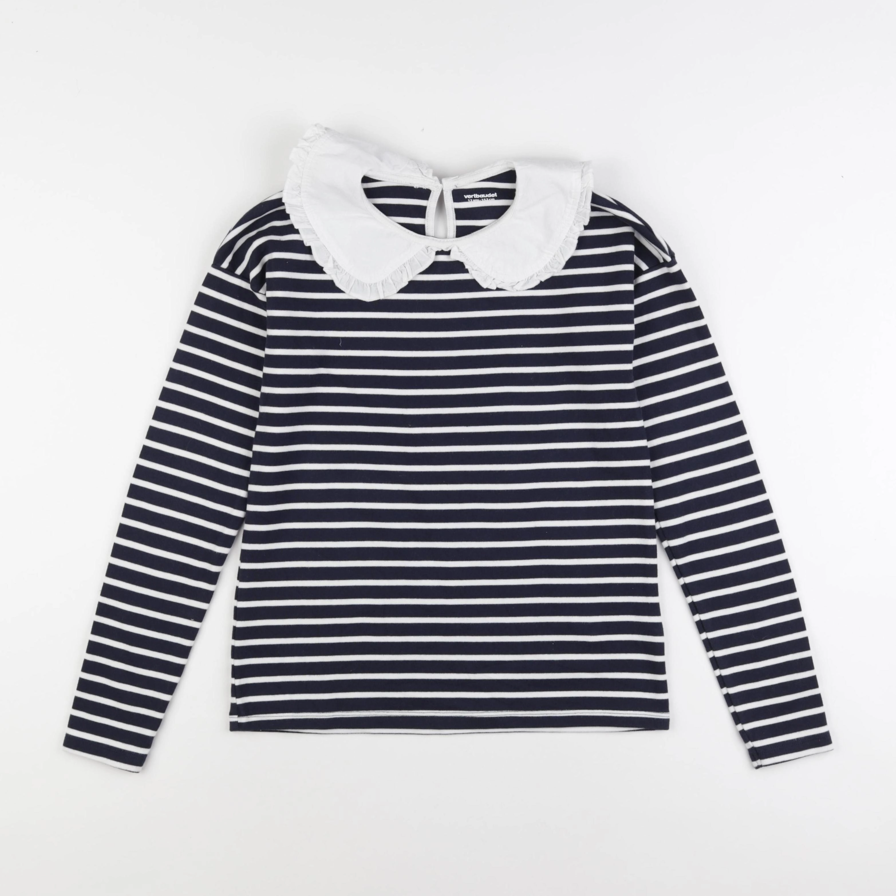 Vertbaudet - tee-shirt blanc, bleu - 12 ans