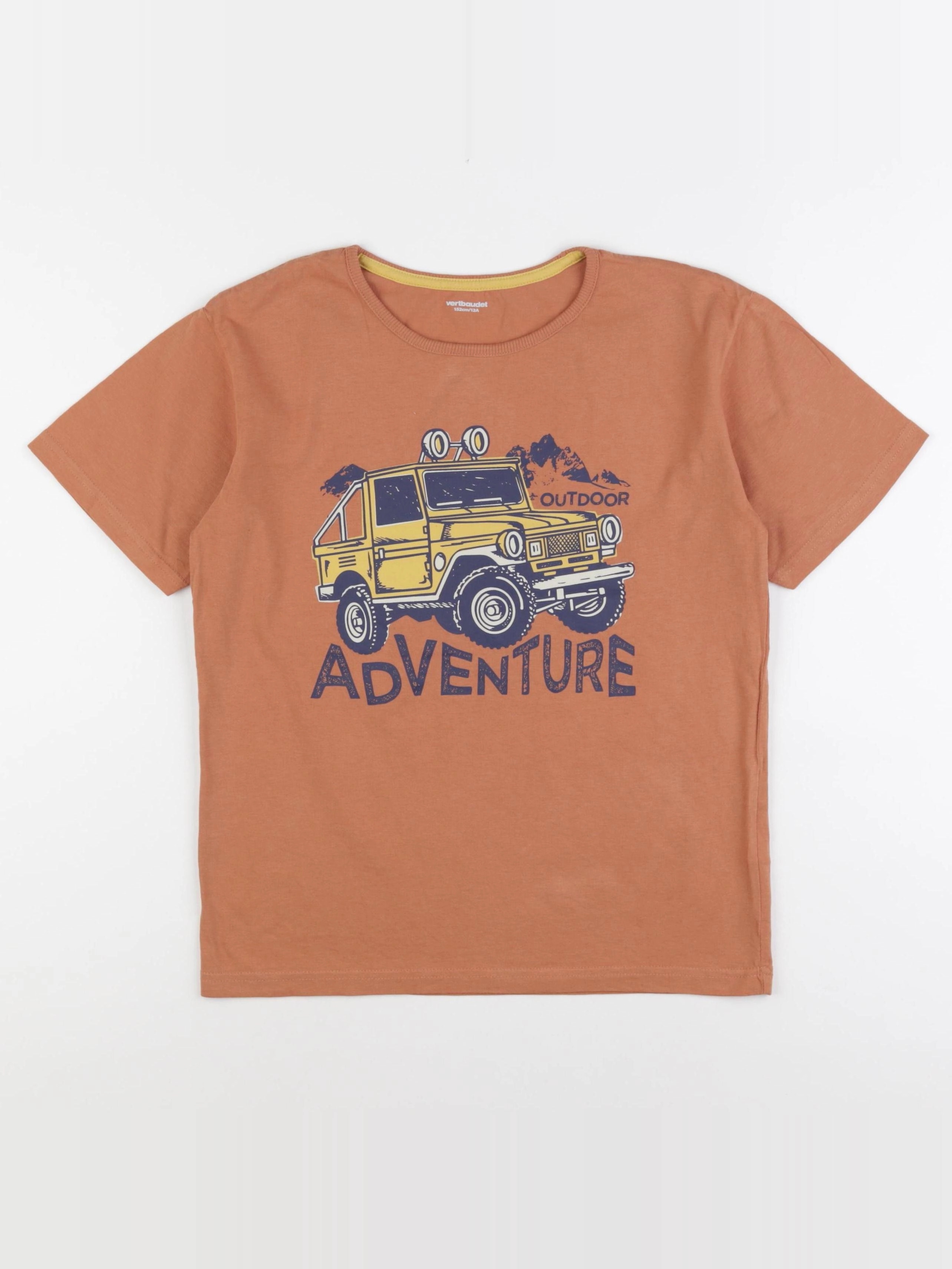 Vertbaudet - tee-shirt marron - 12 ans