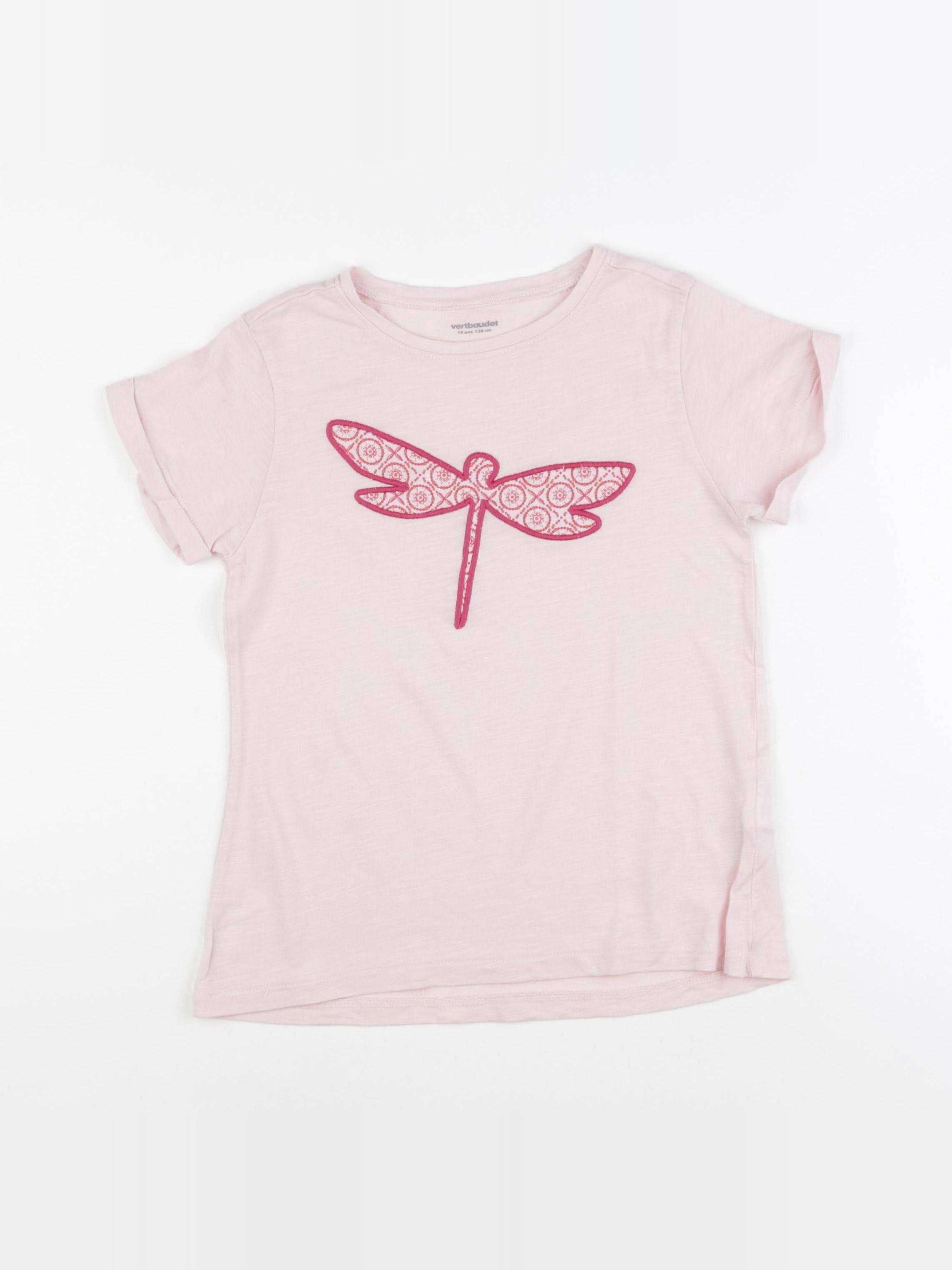Vertbaudet - tee-shirt rose - 10 ans