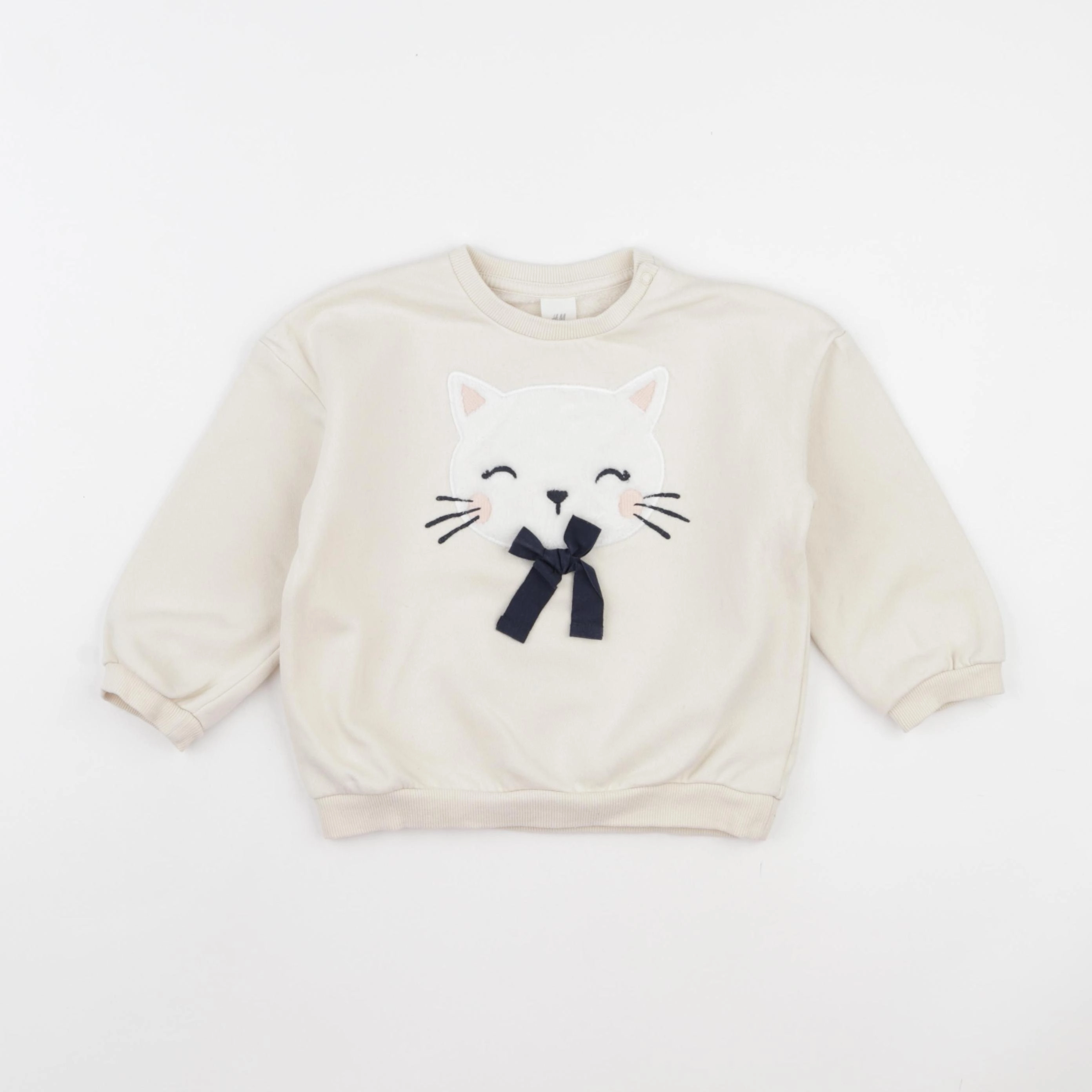 H&M - sweat coton beige - 18/24 mois