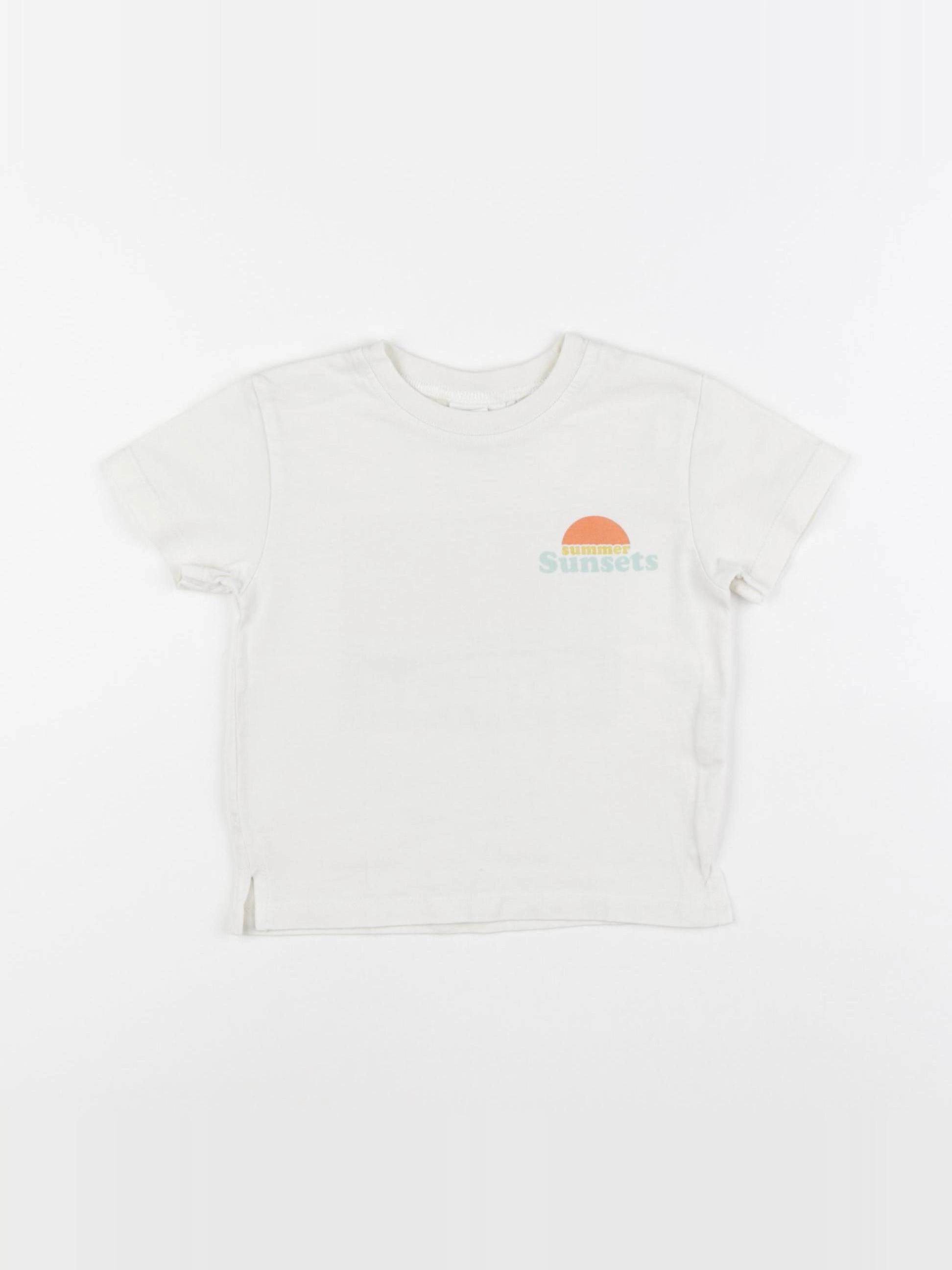 Zara - tee-shirt imprimé au dos beige - 3/6 mois
