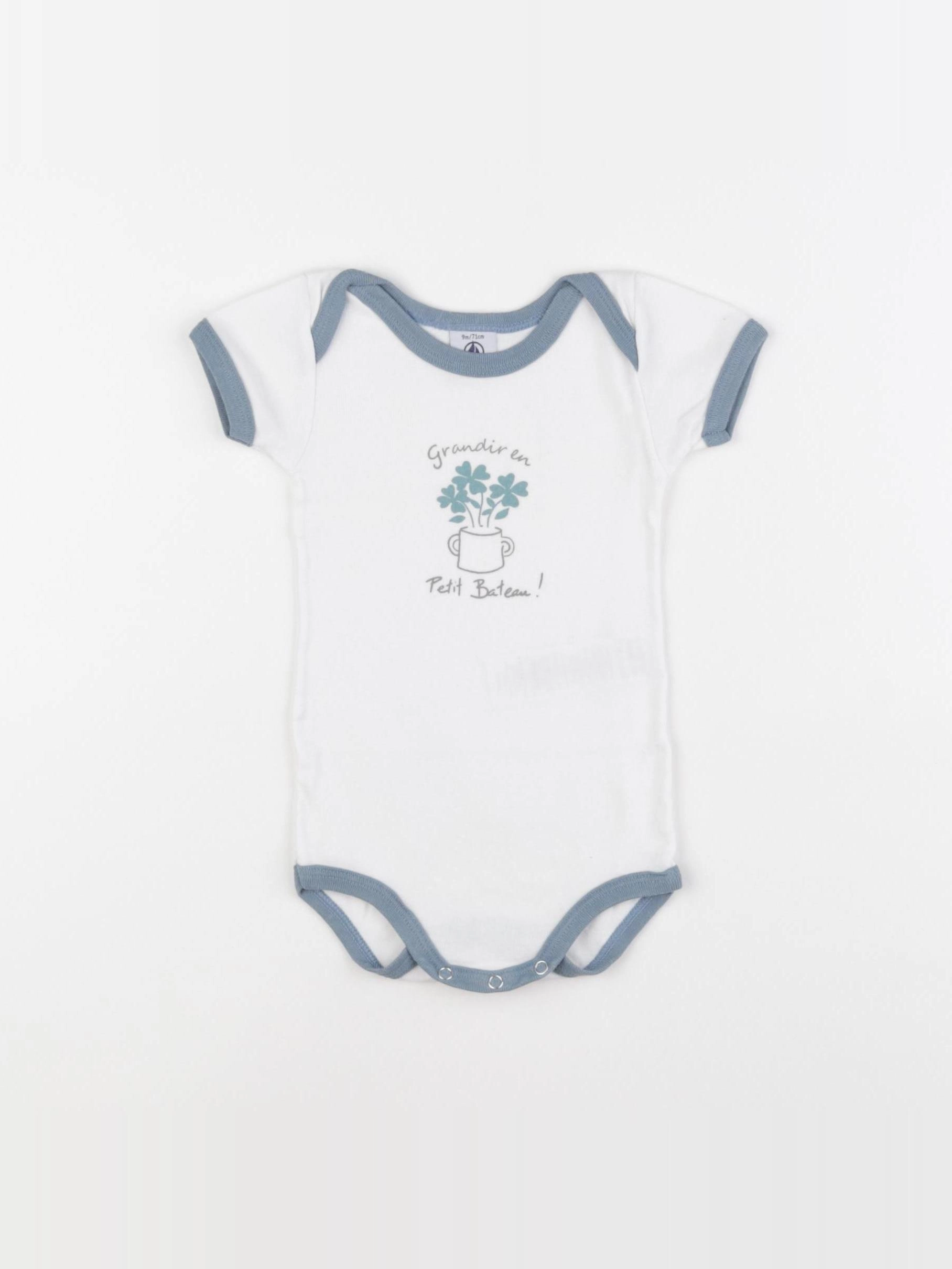 Petit Bateau - body blanc - 9 mois