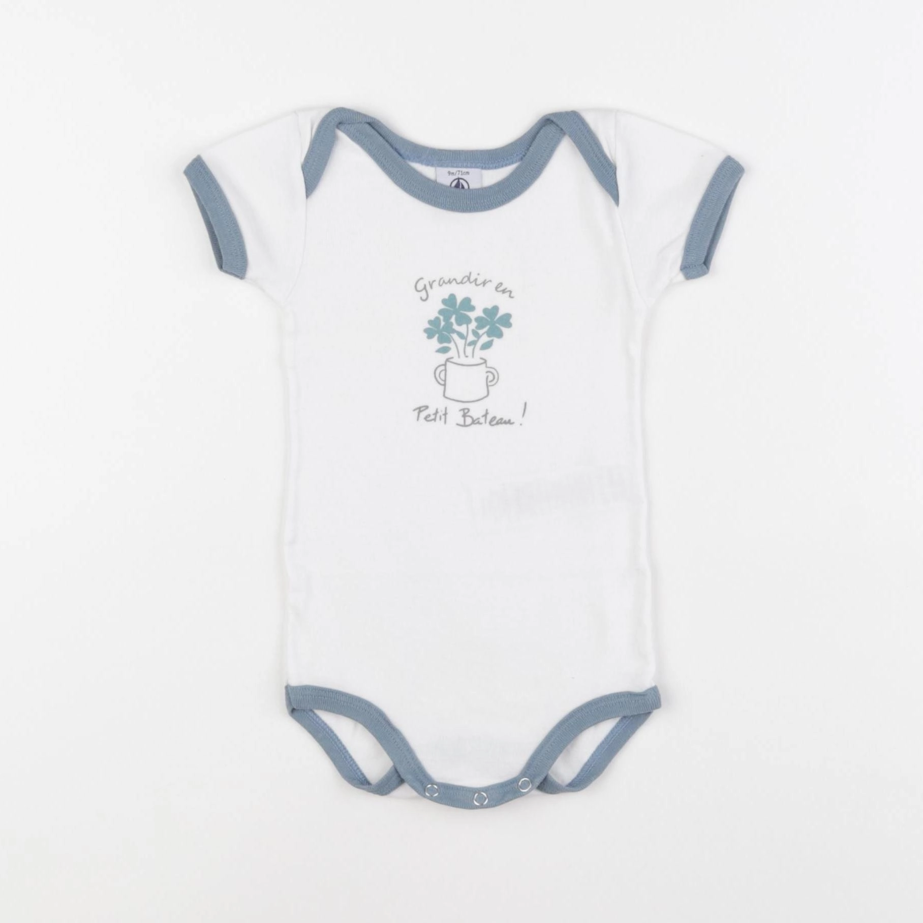 Petit Bateau - body blanc - 9 mois