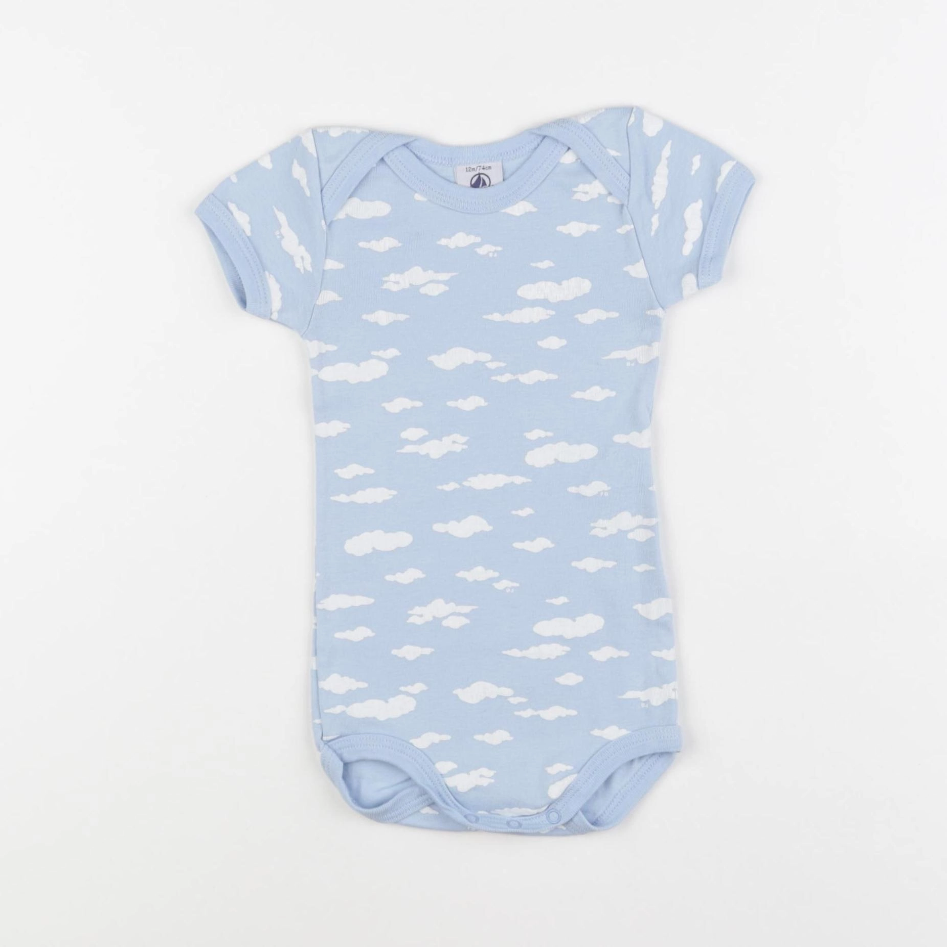 Petit Bateau - body bleu - 12 mois