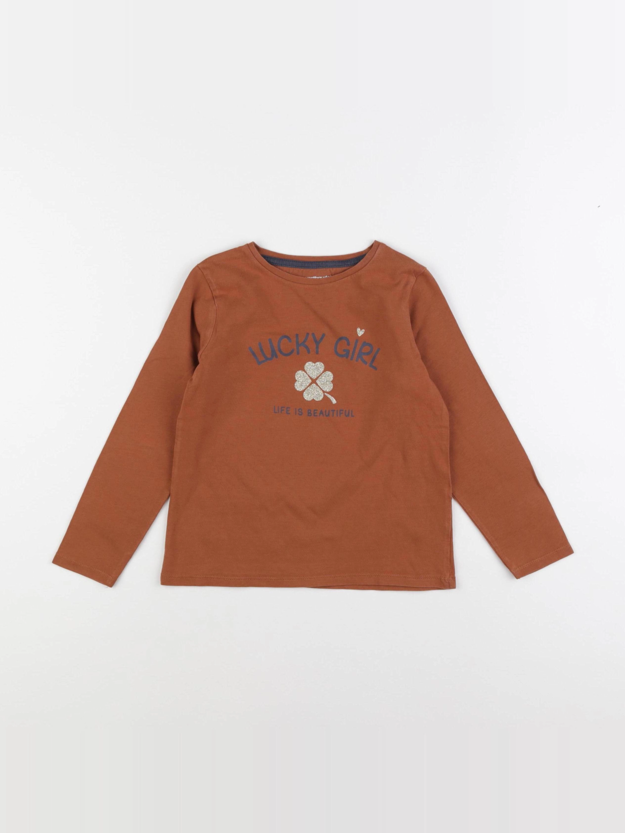 Vertbaudet - tee-shirt marron - 6 ans