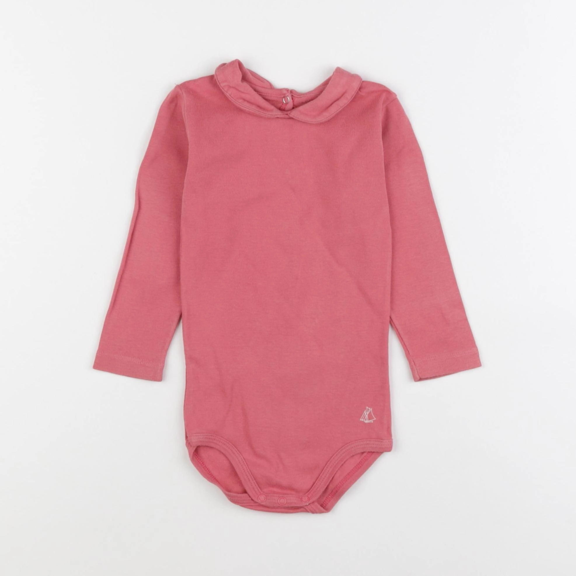Petit Bateau - body à col rose - 12 mois