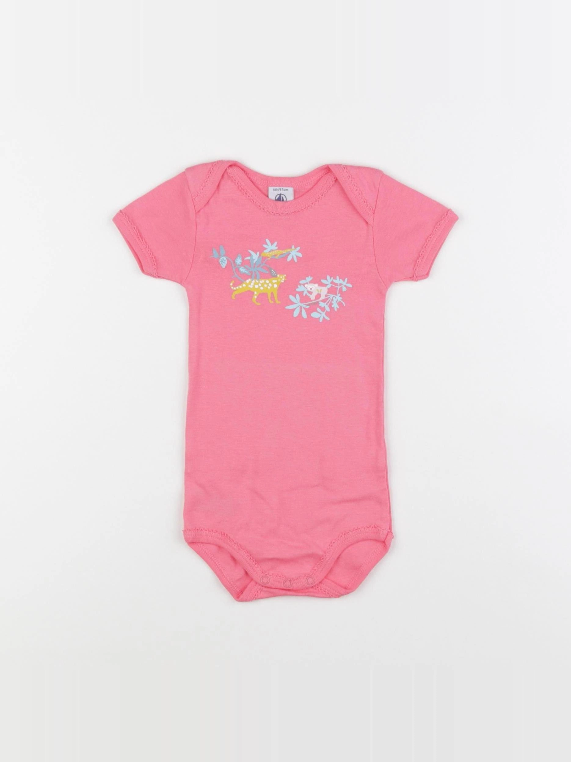 Petit Bateau - body rose - 6 mois