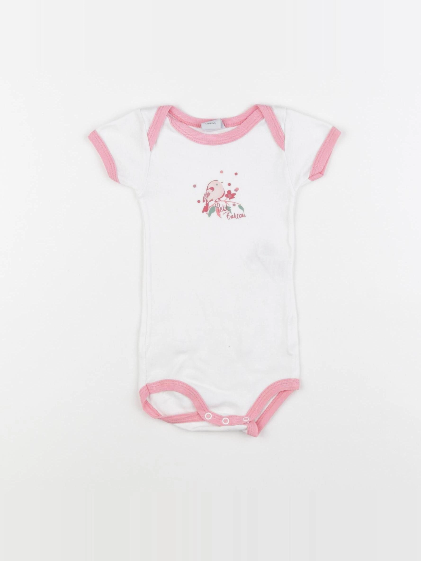 Petit Bateau - body blanc - 6 mois