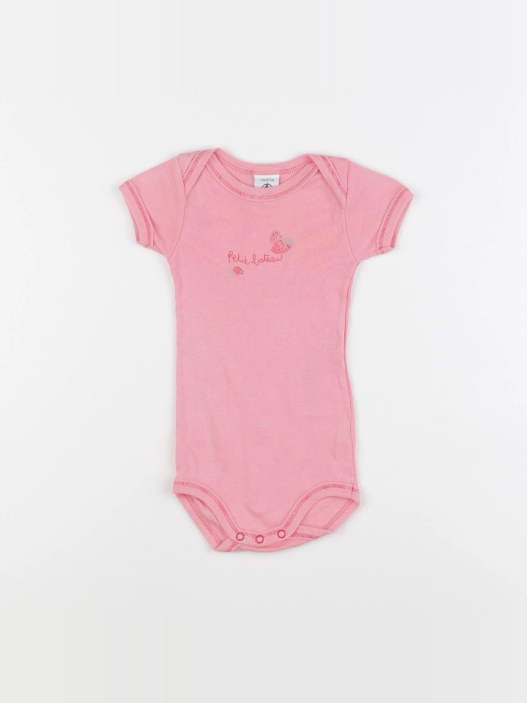 Petit Bateau - body rose - 6 mois