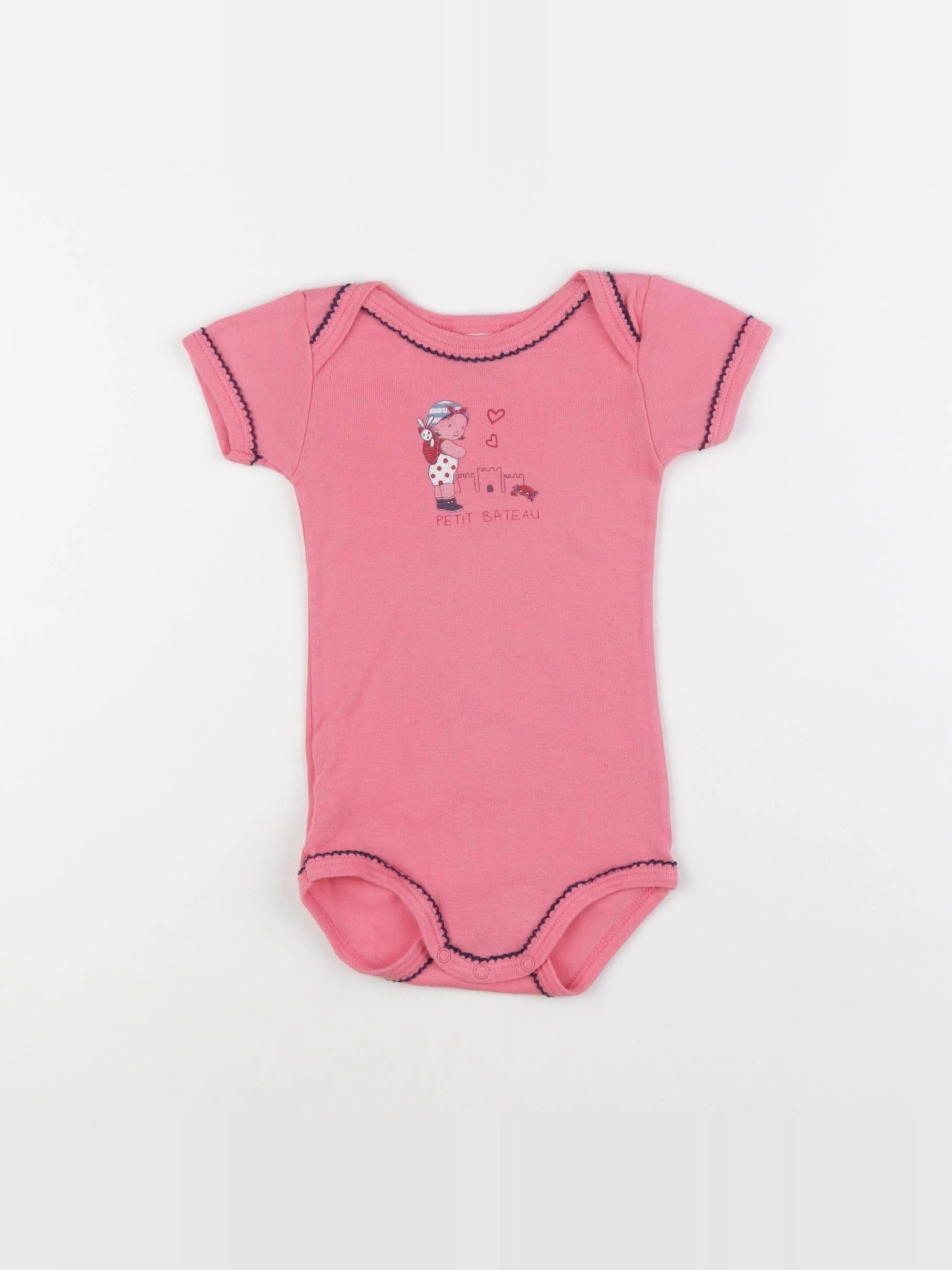 Petit Bateau - body rose - 6 mois