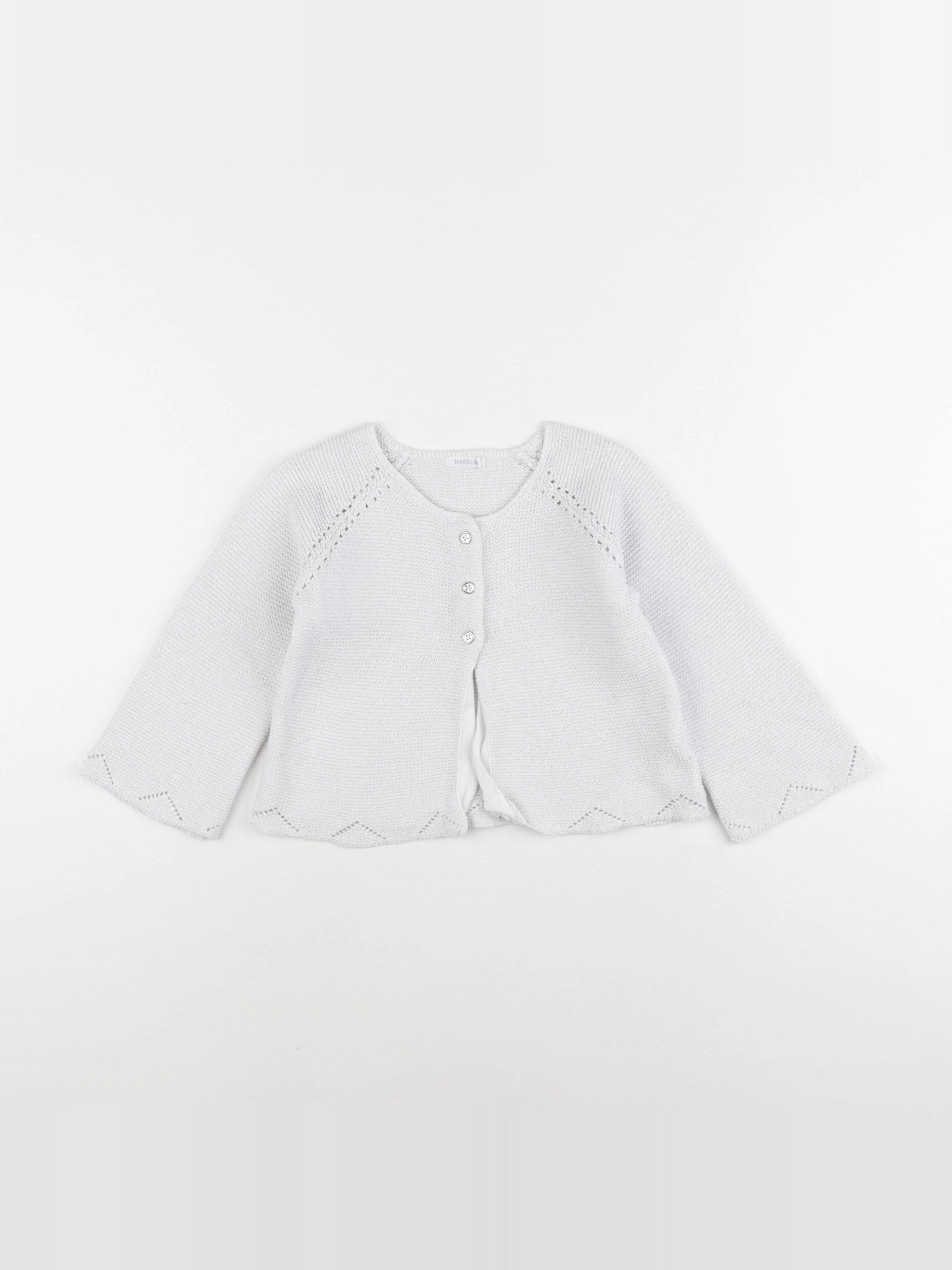 Boutchou - gilet blanc, argent - 24 mois