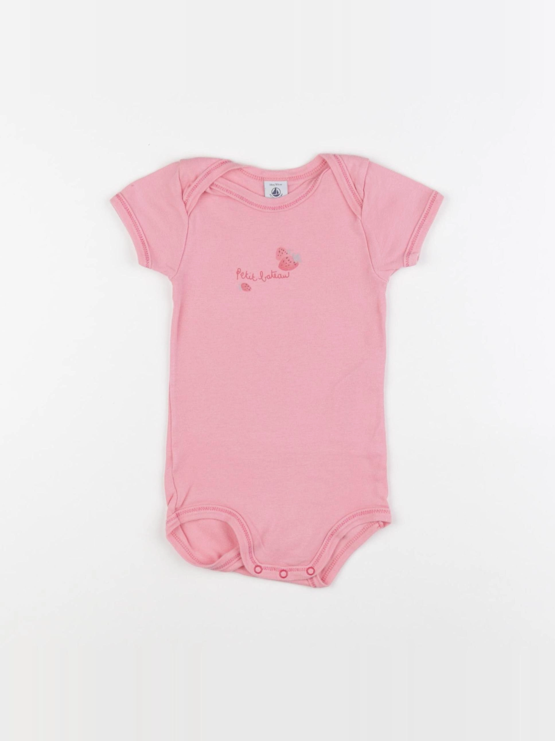 Petit Bateau - body rose - 18 mois