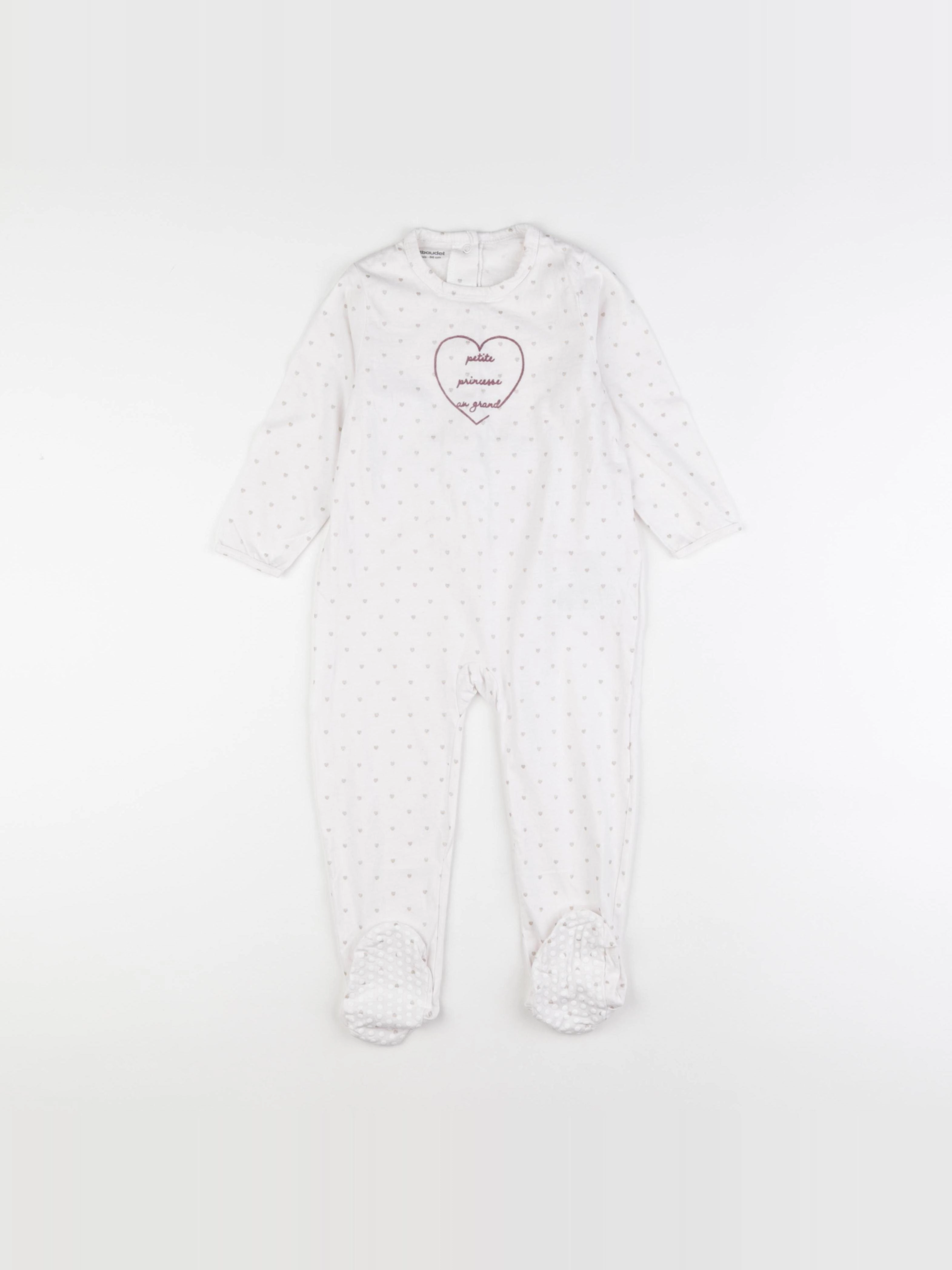 Vertbaudet - pyjama coton blanc - 24 mois