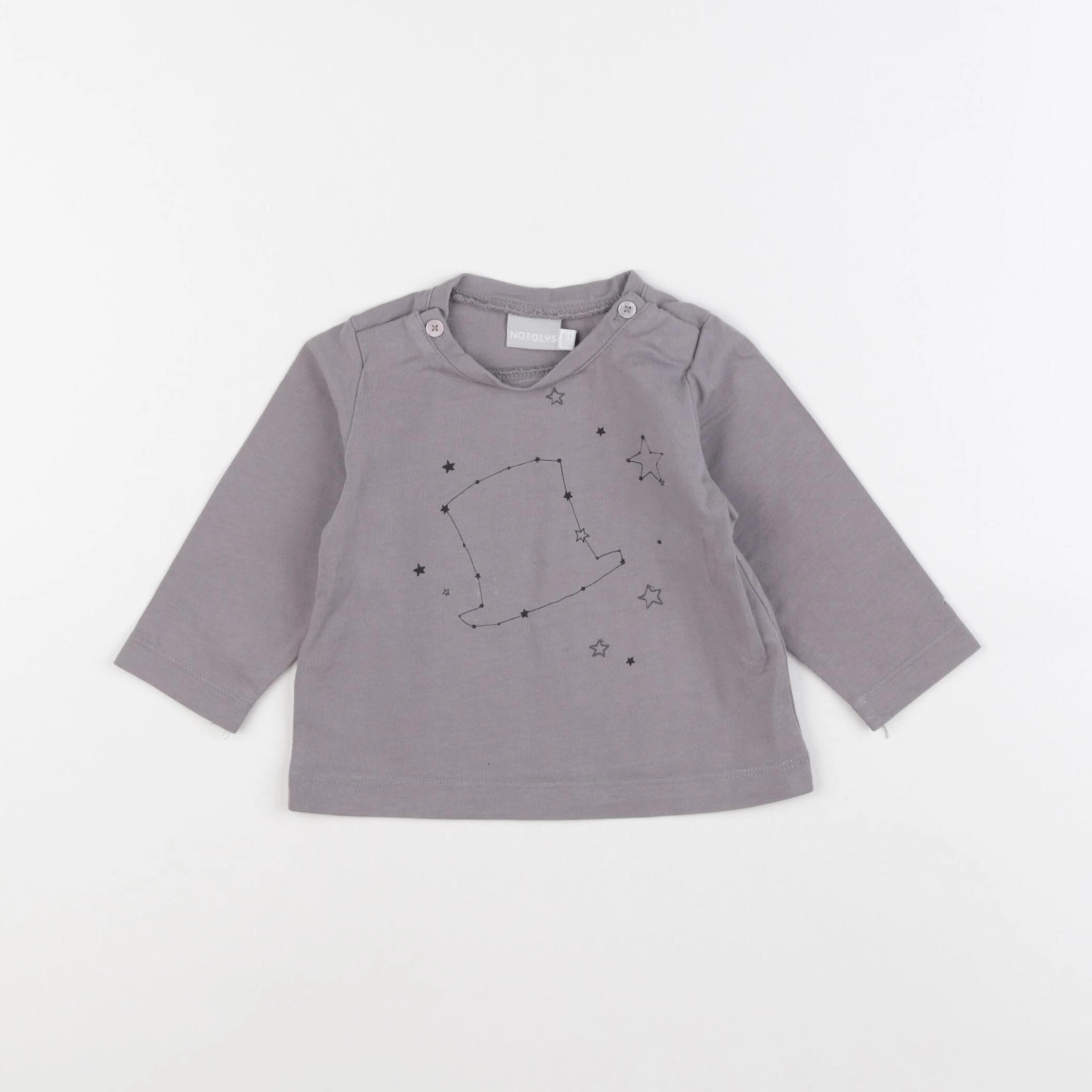 Natalys - tee-shirt gris - 6 mois