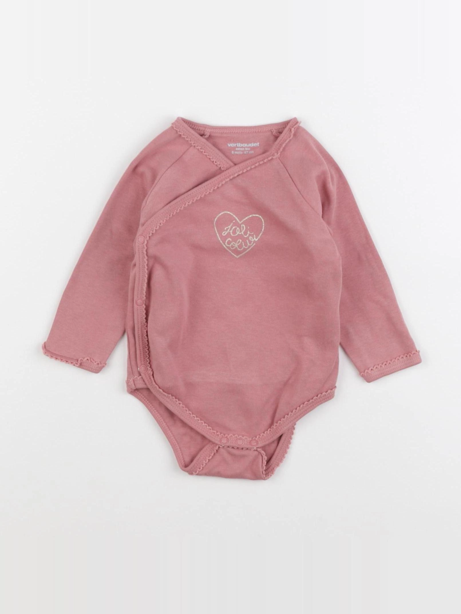 Vertbaudet - body rose - 6 mois