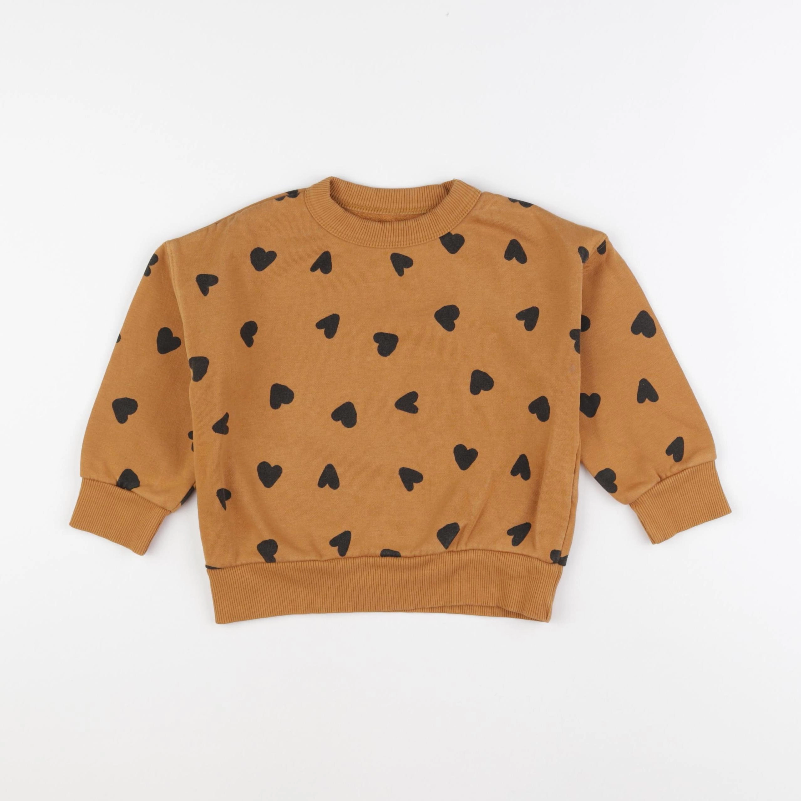 Monoprix - sweat marron, noir - 4 ans