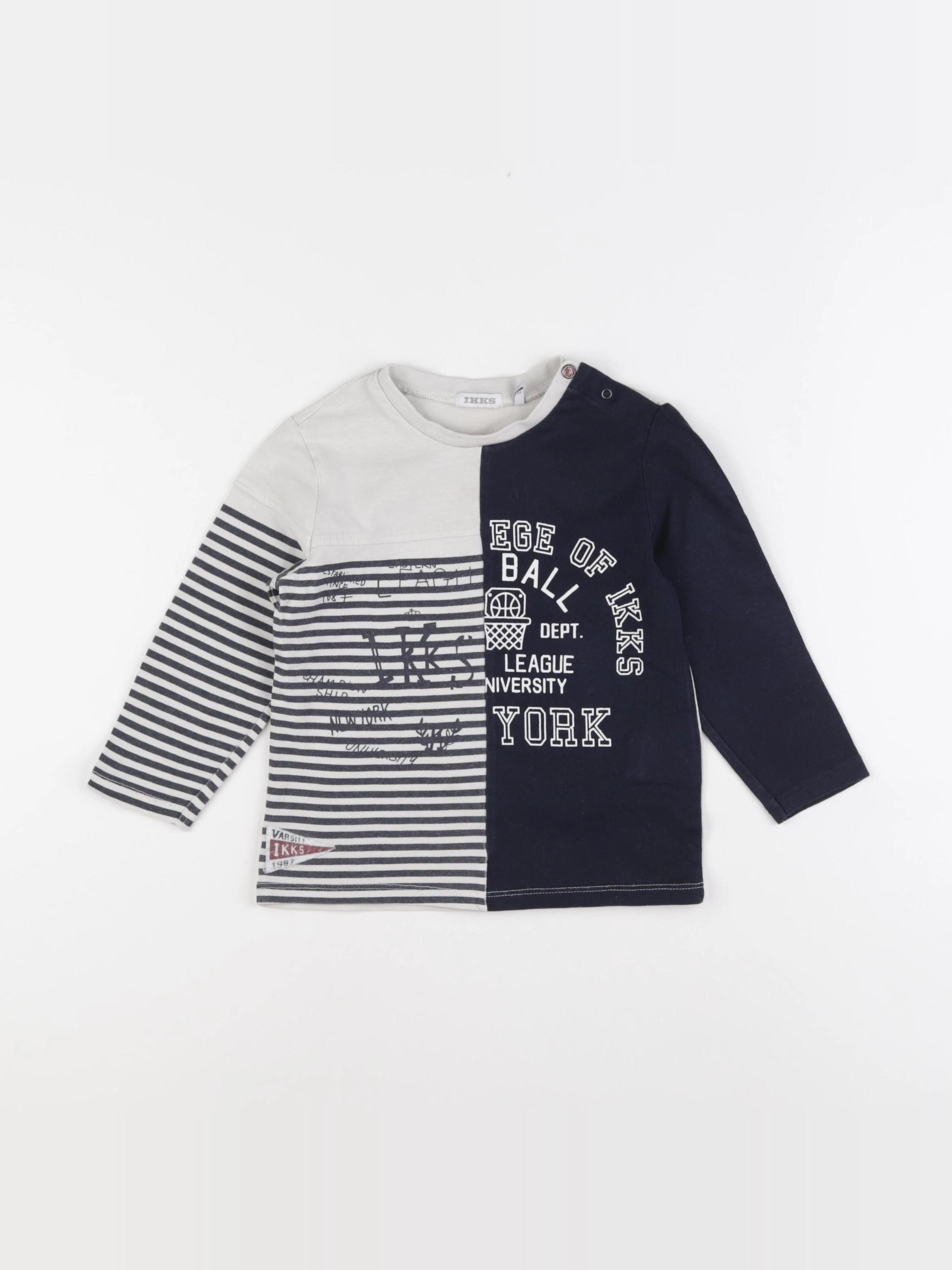 IKKS - tee-shirt bleu - 2 ans