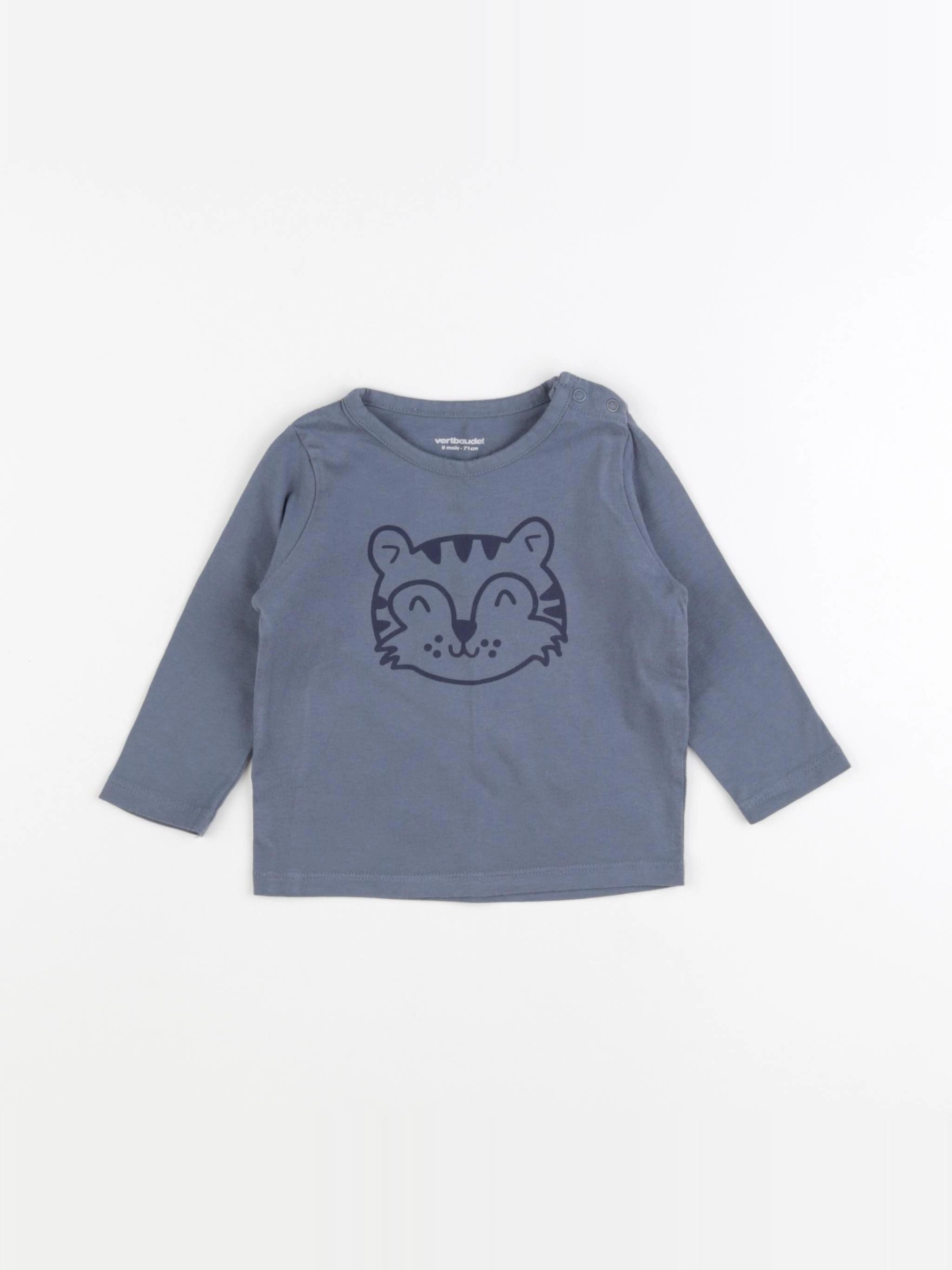 Vertbaudet - tee-shirt bleu - 9 mois