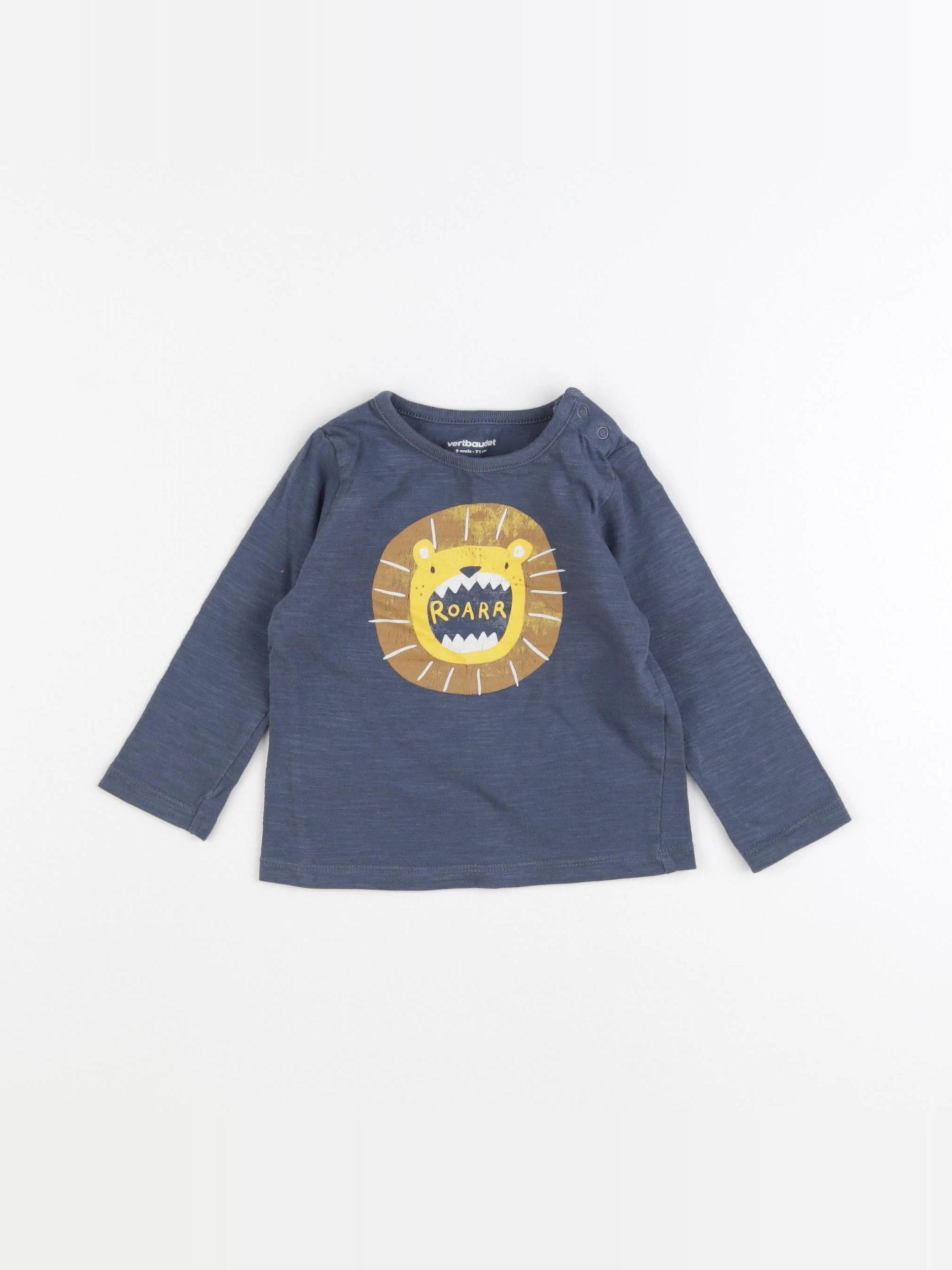 Vertbaudet - tee-shirt bleu - 9 mois