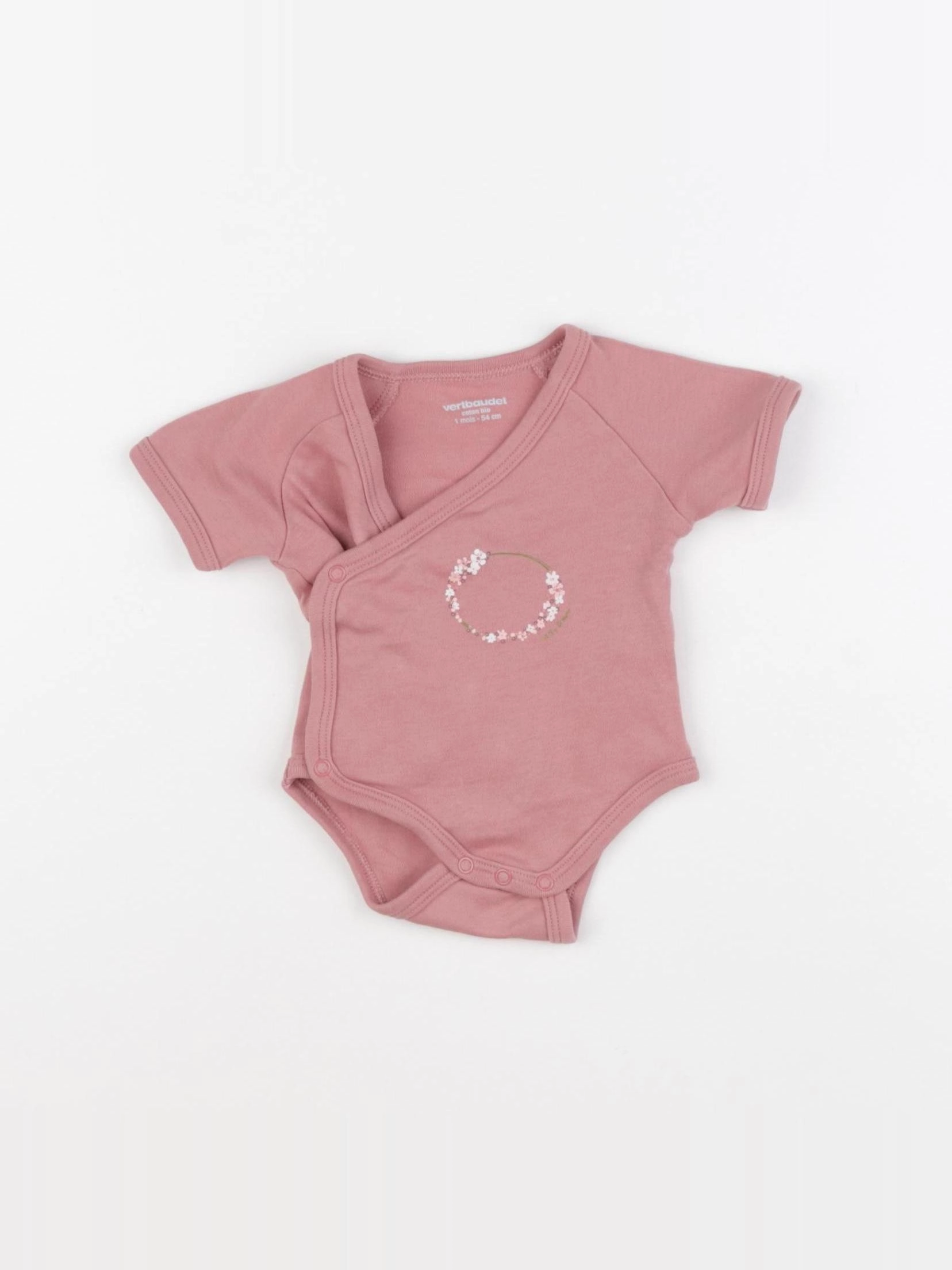 Vertbaudet - body rose - 1 mois