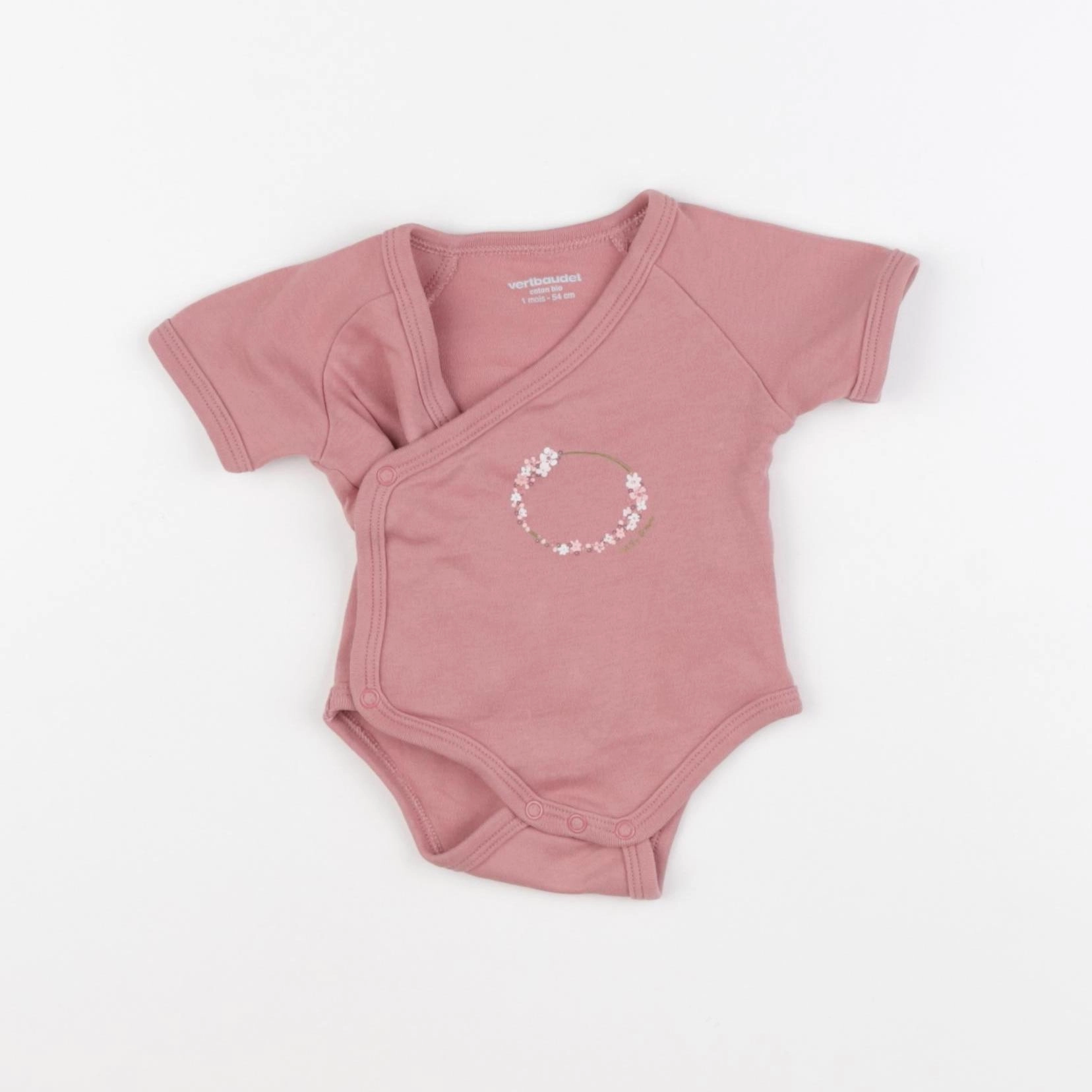 Vertbaudet - body rose - 1 mois