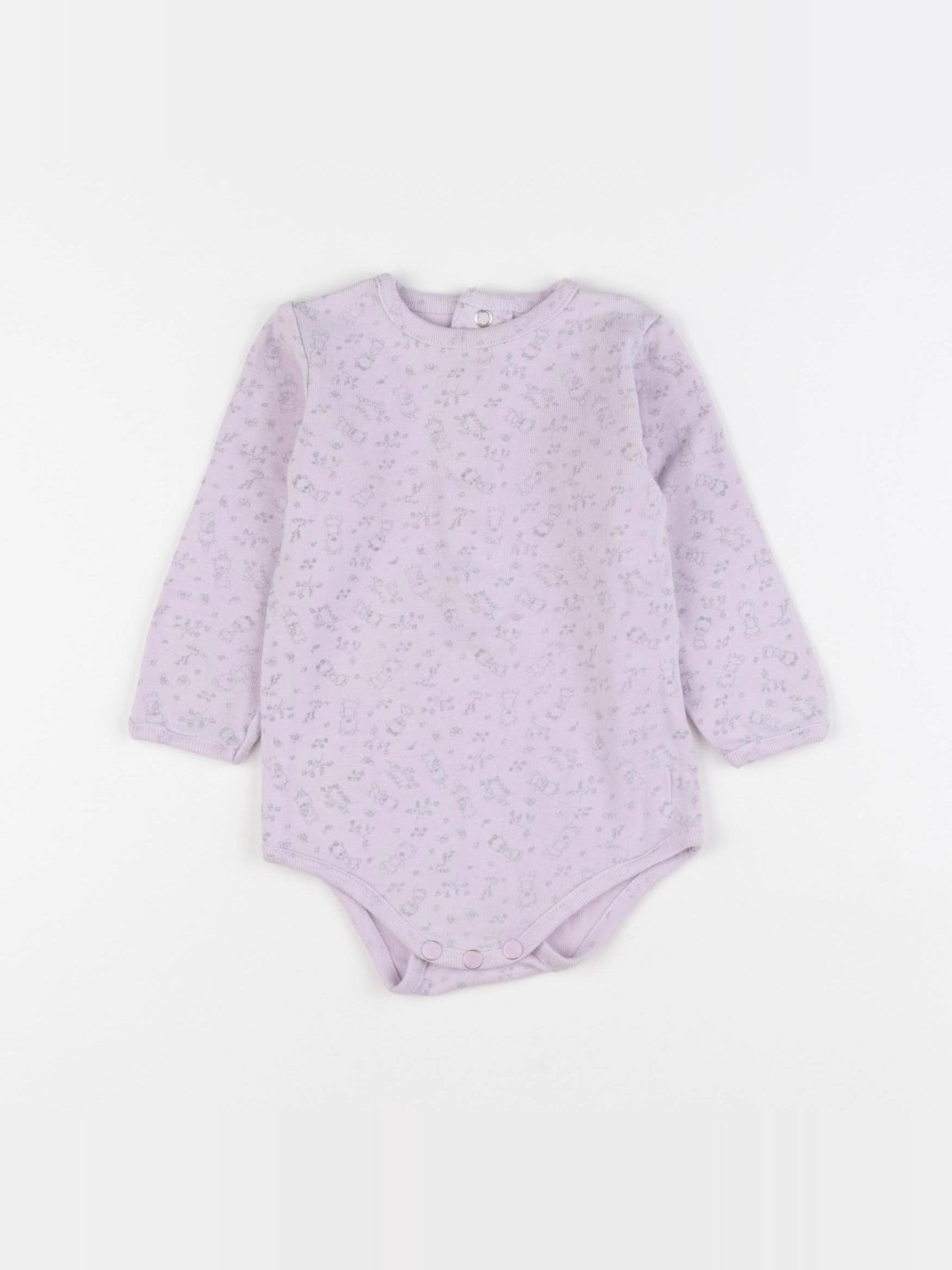 Boutchou - body blanc, violet - 9 mois