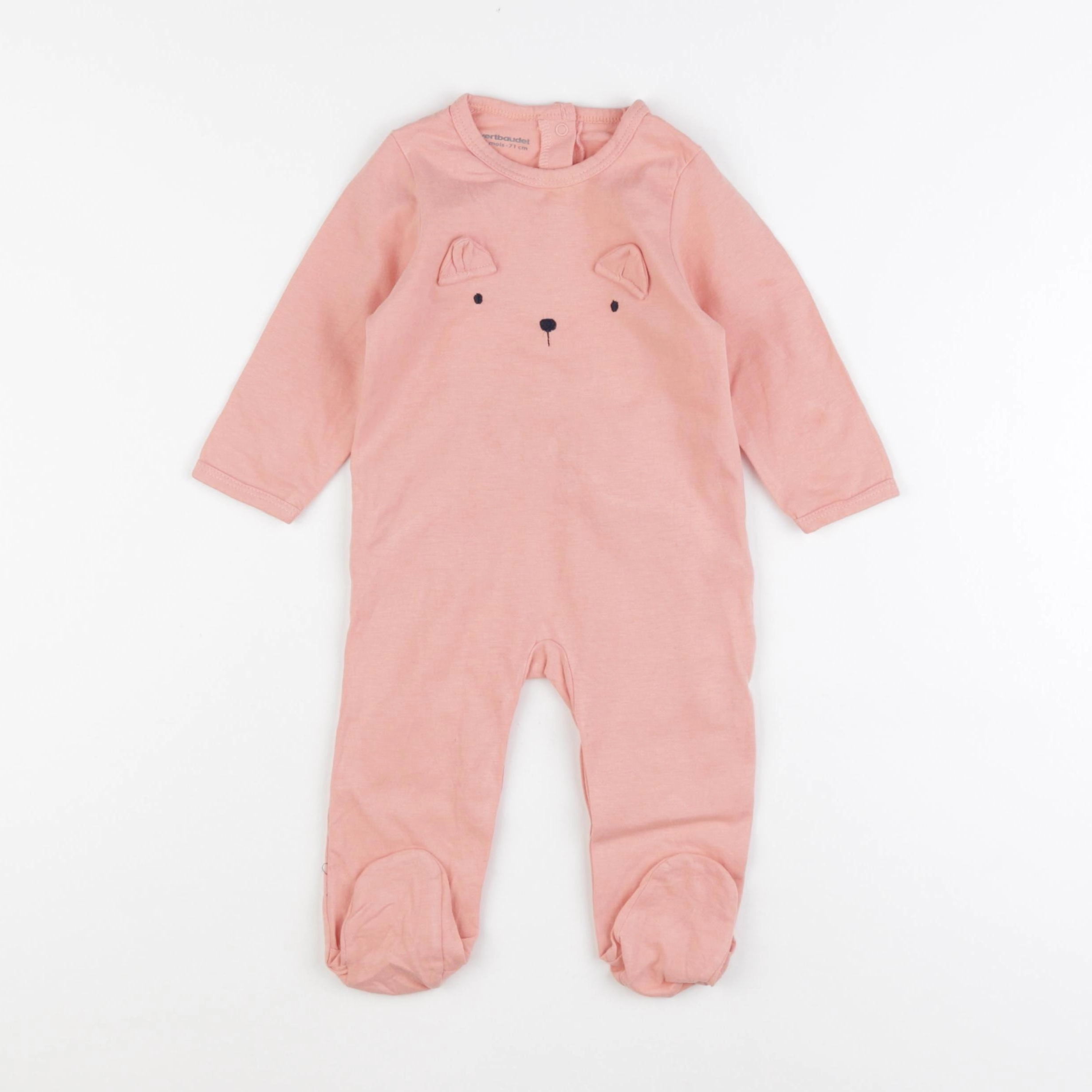 Vertbaudet - pyjama coton rose - 9 mois