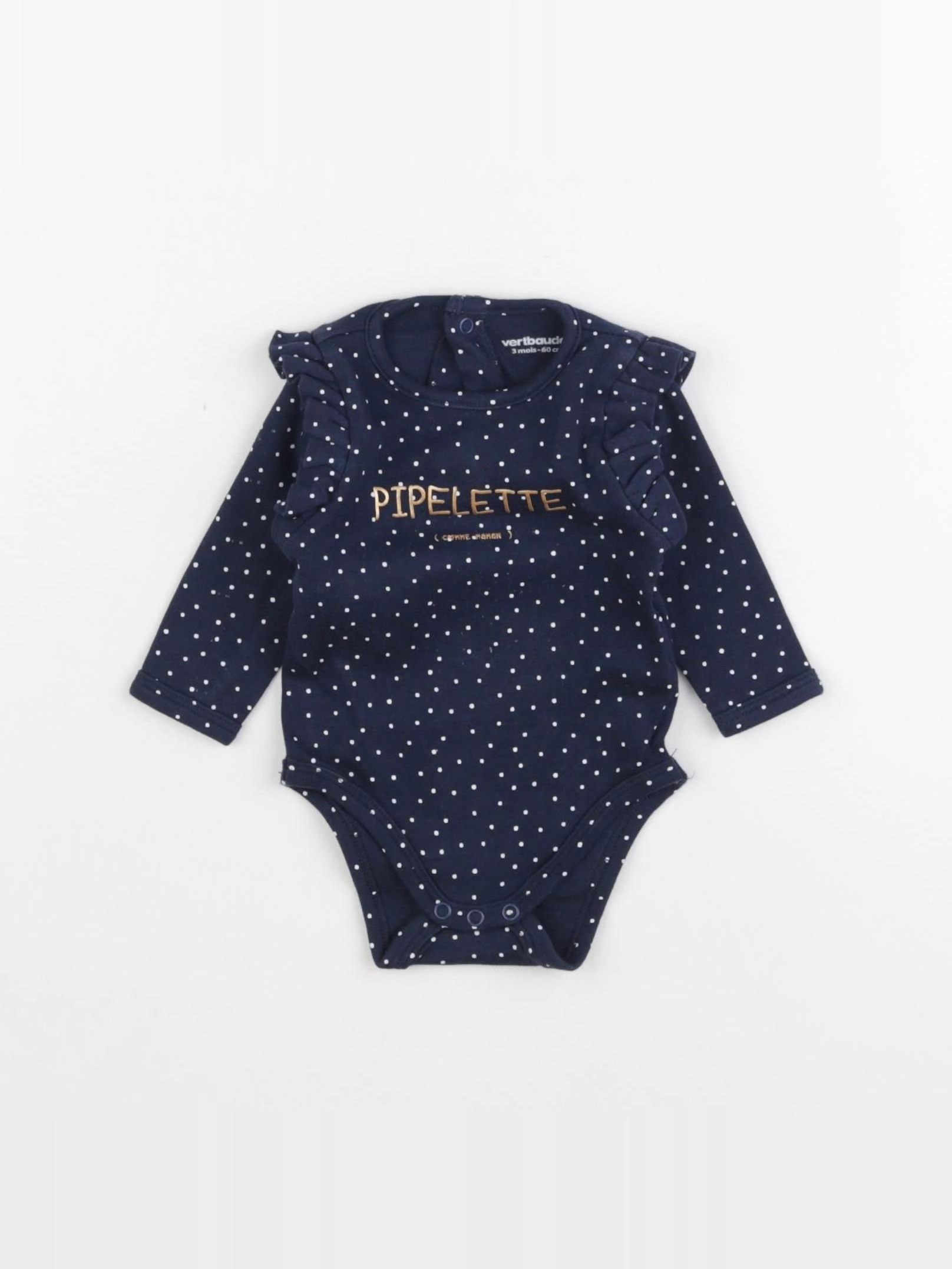 Vertbaudet - body bleu - 3 mois