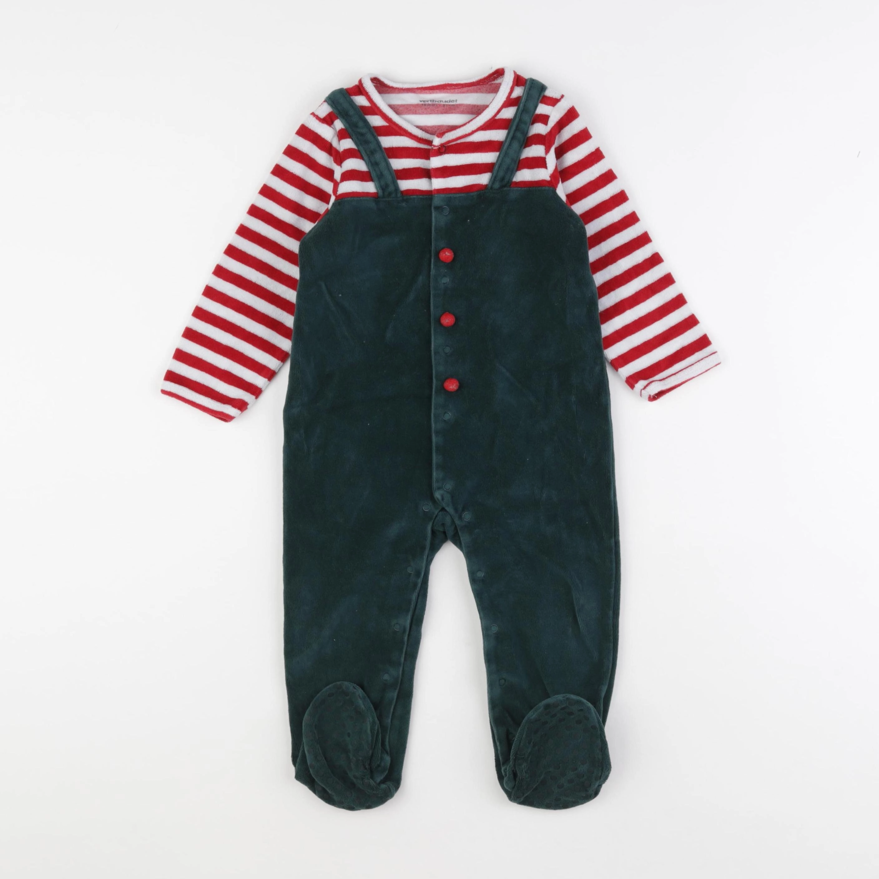 Vertbaudet - pyjama velours multicolore - 18 mois