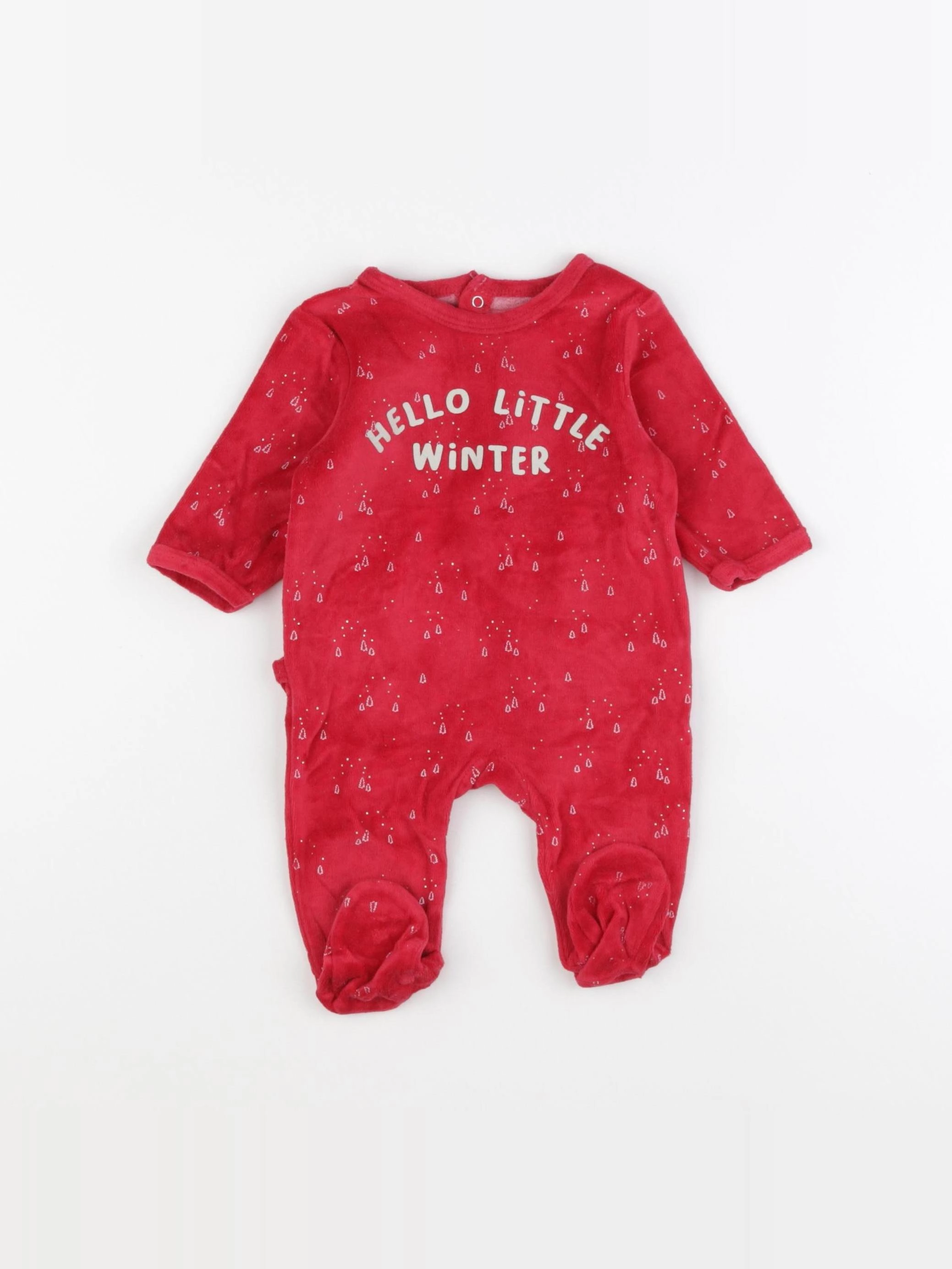 Vertbaudet - pyjama velours rouge - 3 mois
